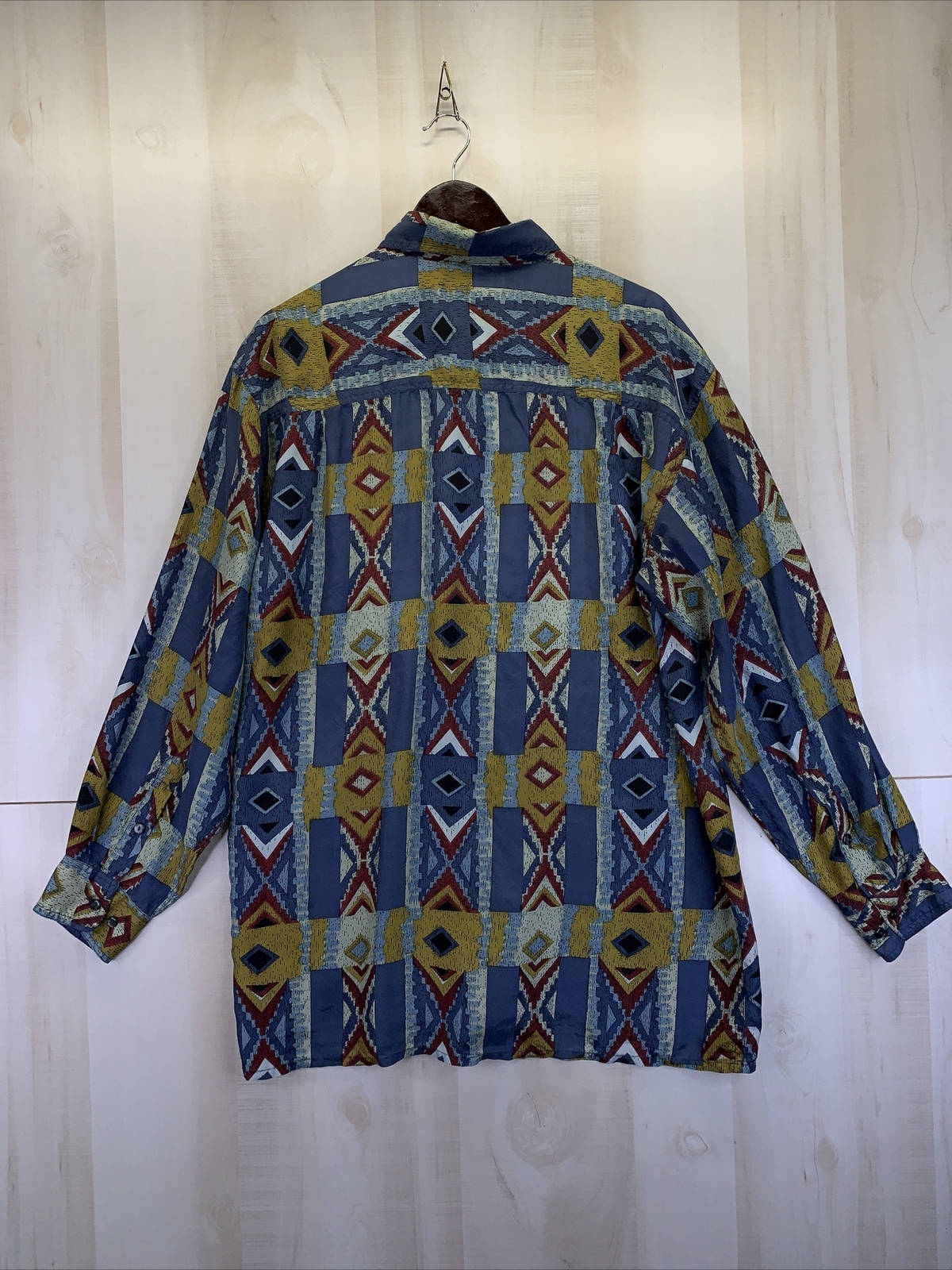 Vintage 1990s Expressions Worldwide 100% Silk Womens Button Front Shirt Dress-M-