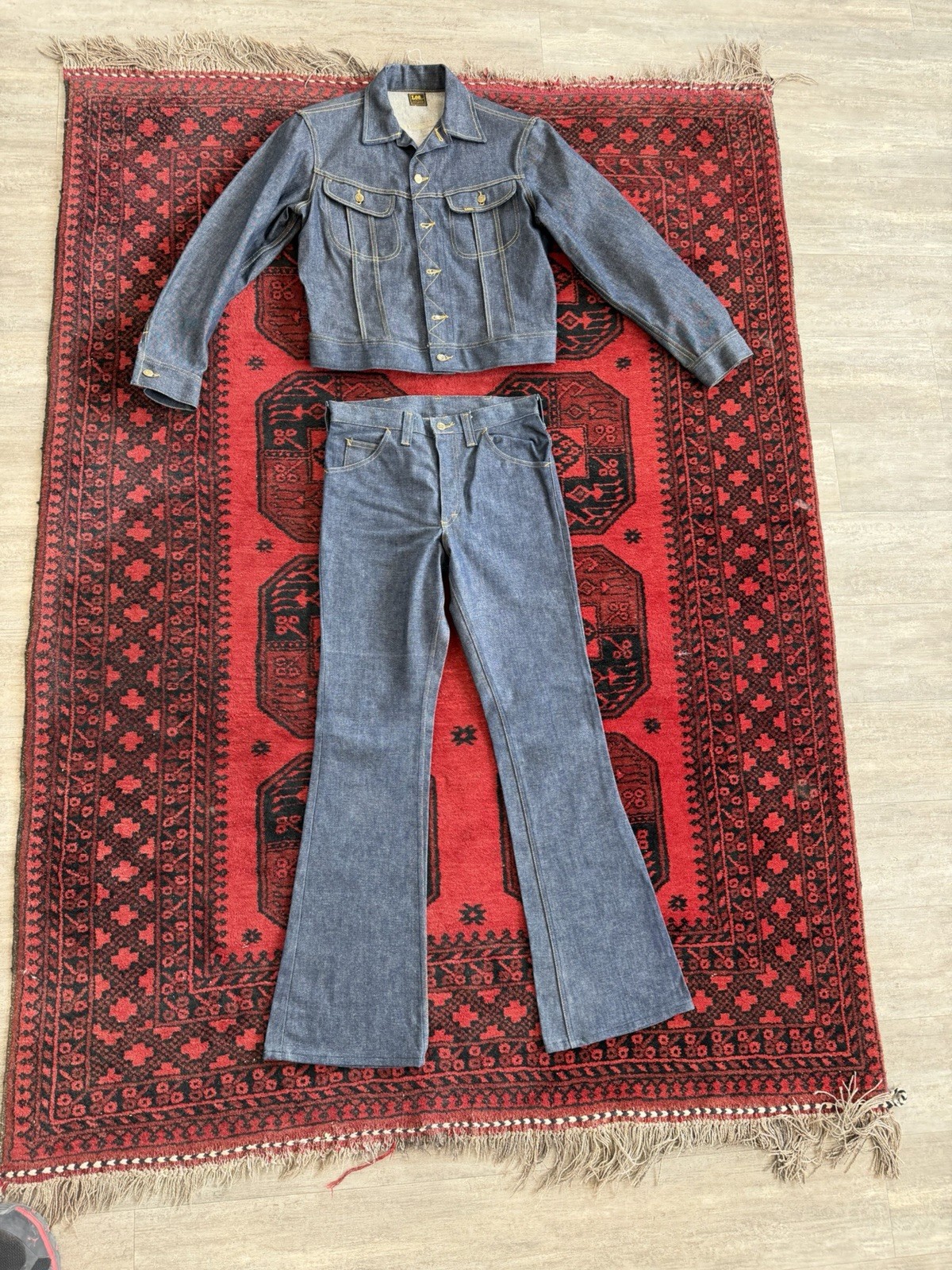 Lee Sanforized PATD-153438 Vintage 70s Raw Denim Suit :Janke & Pants M.USA Size:M