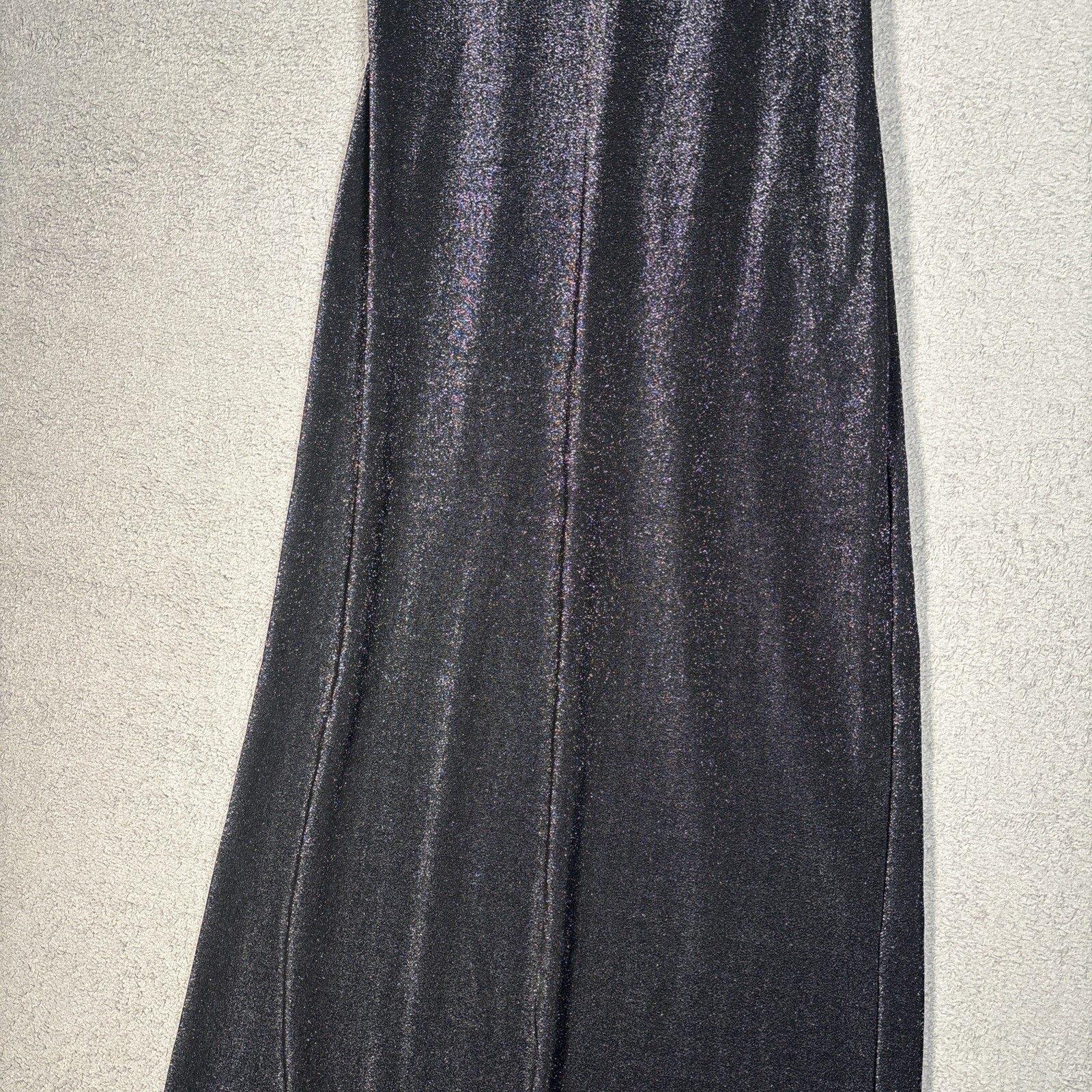 Byer Too California Vintage 90s Black Silver Metallic Shimmer Maxi Dress Fits S