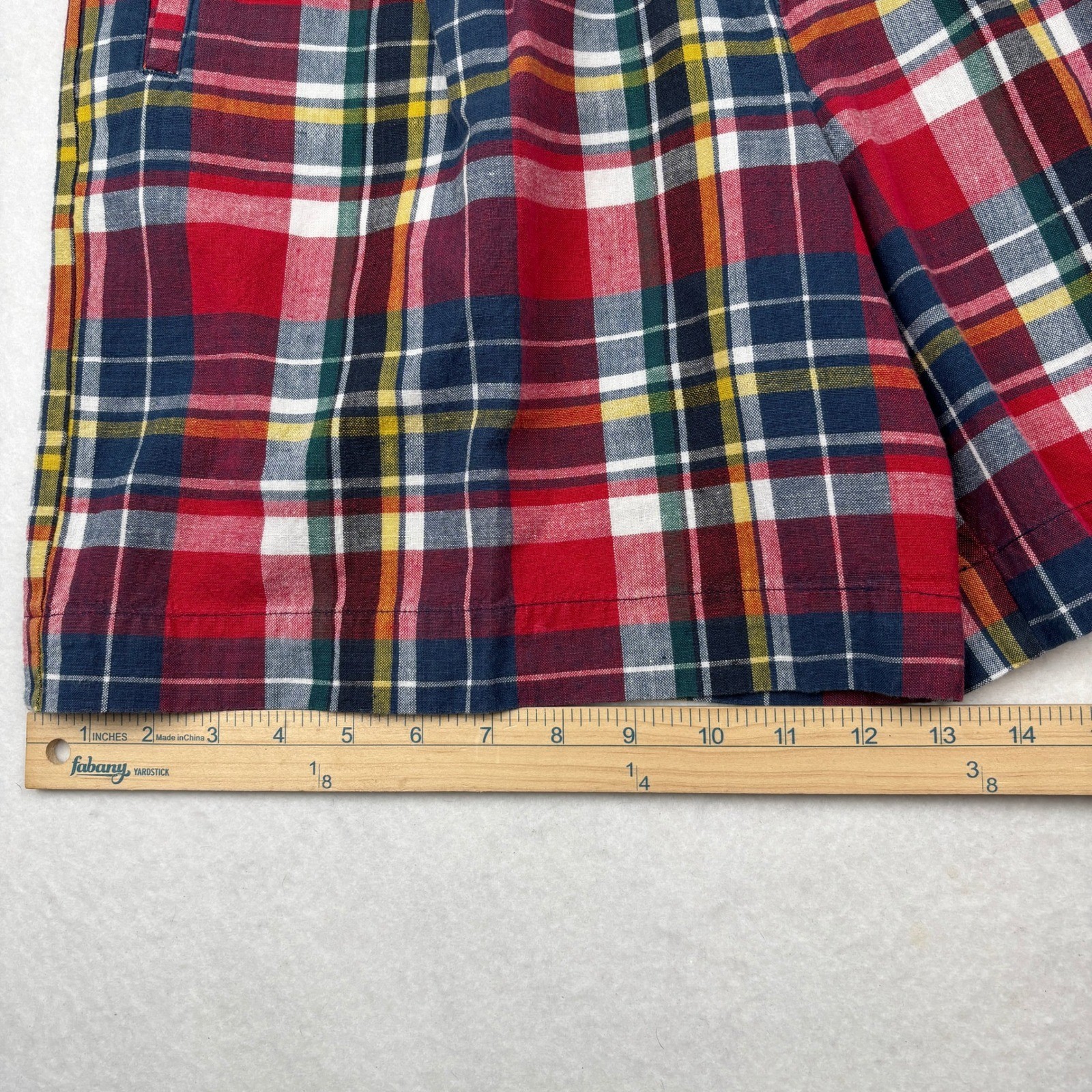 Bugle Boy Shorts Womens 10 Plaid Pleated High Rise Vintage