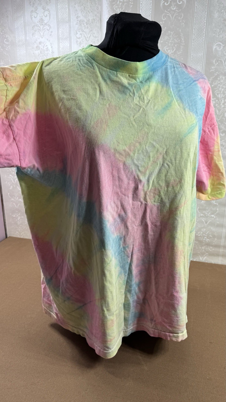 Vintage 80’s Pastel Tie Dye Single Stitch T Shirt Gitano OSFA Pink Yellow Blue