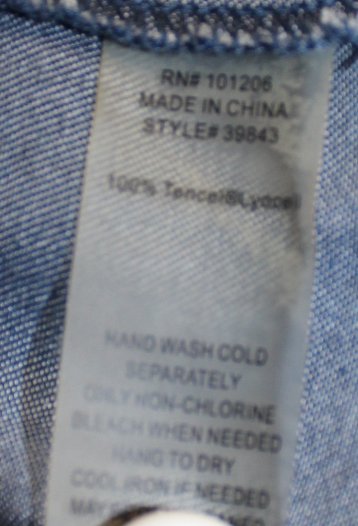 Soft Surroundings Vintage Button Front Dress w Stone Washed Denim Look Size PM