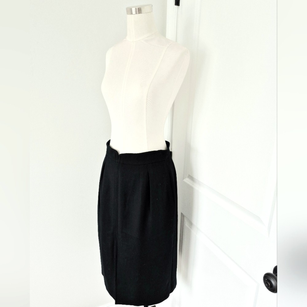 Vtg Christian Dior The Suit Black Wool Skirt Sz 14 Classic Fall Luxury Winter