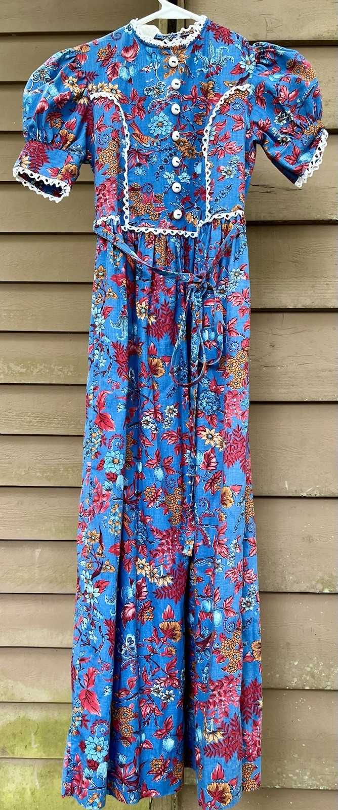Vintage 1970s Prairie Cottagecore JCPenney Floral Print High Waist Dress Size 8