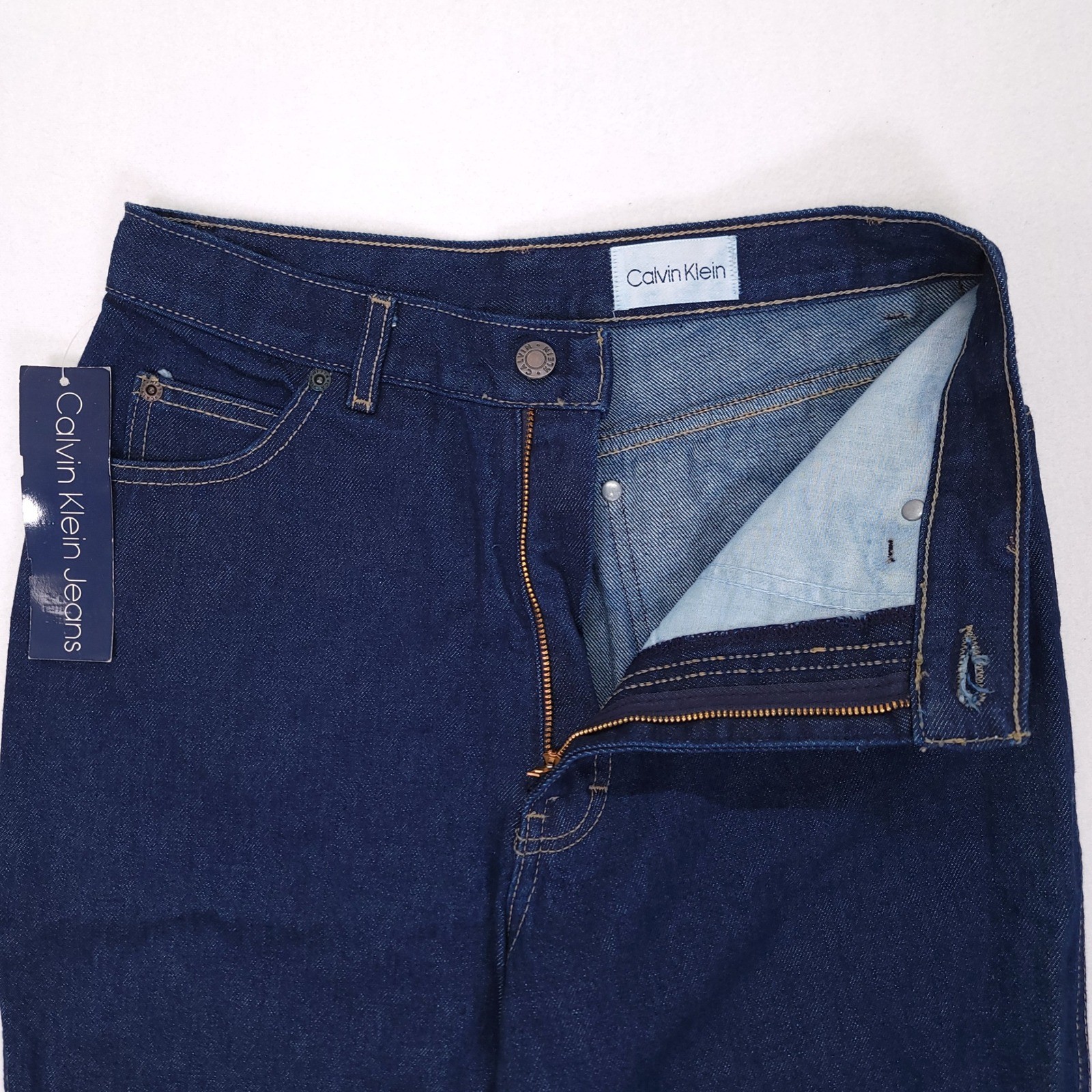 Deadstock Calvin Klein Womens High Waist Cigarette Leg Jeans Dark Wash USA 12