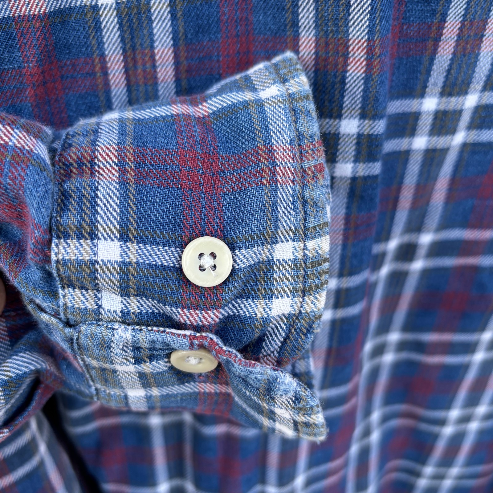 Sero Purple Plaid 100% Woven Cotton Long Sleeve Shirt Faded