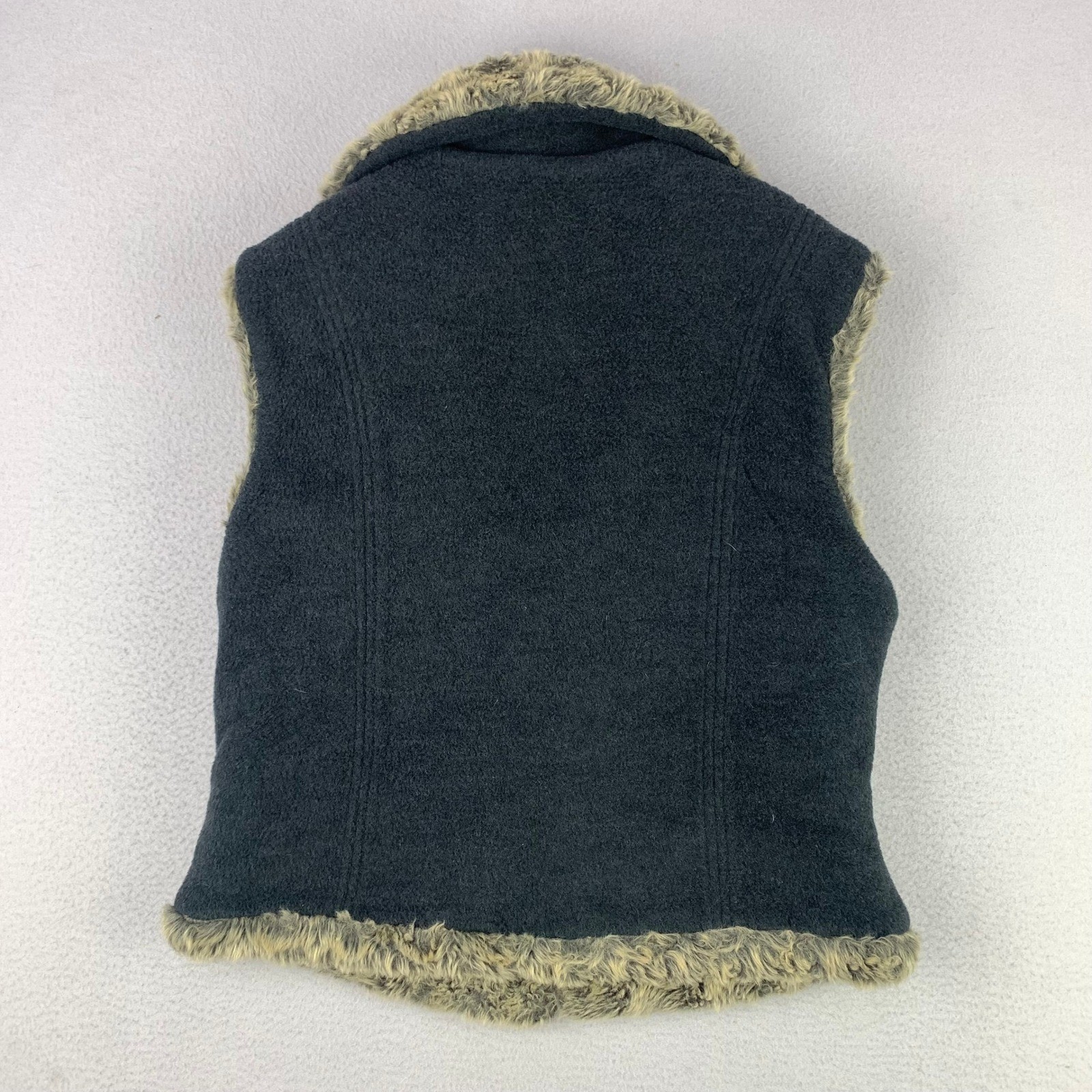 Vintage Sherpa Faux Fur Vest Womens M Y2K Warm Winter Cabincore