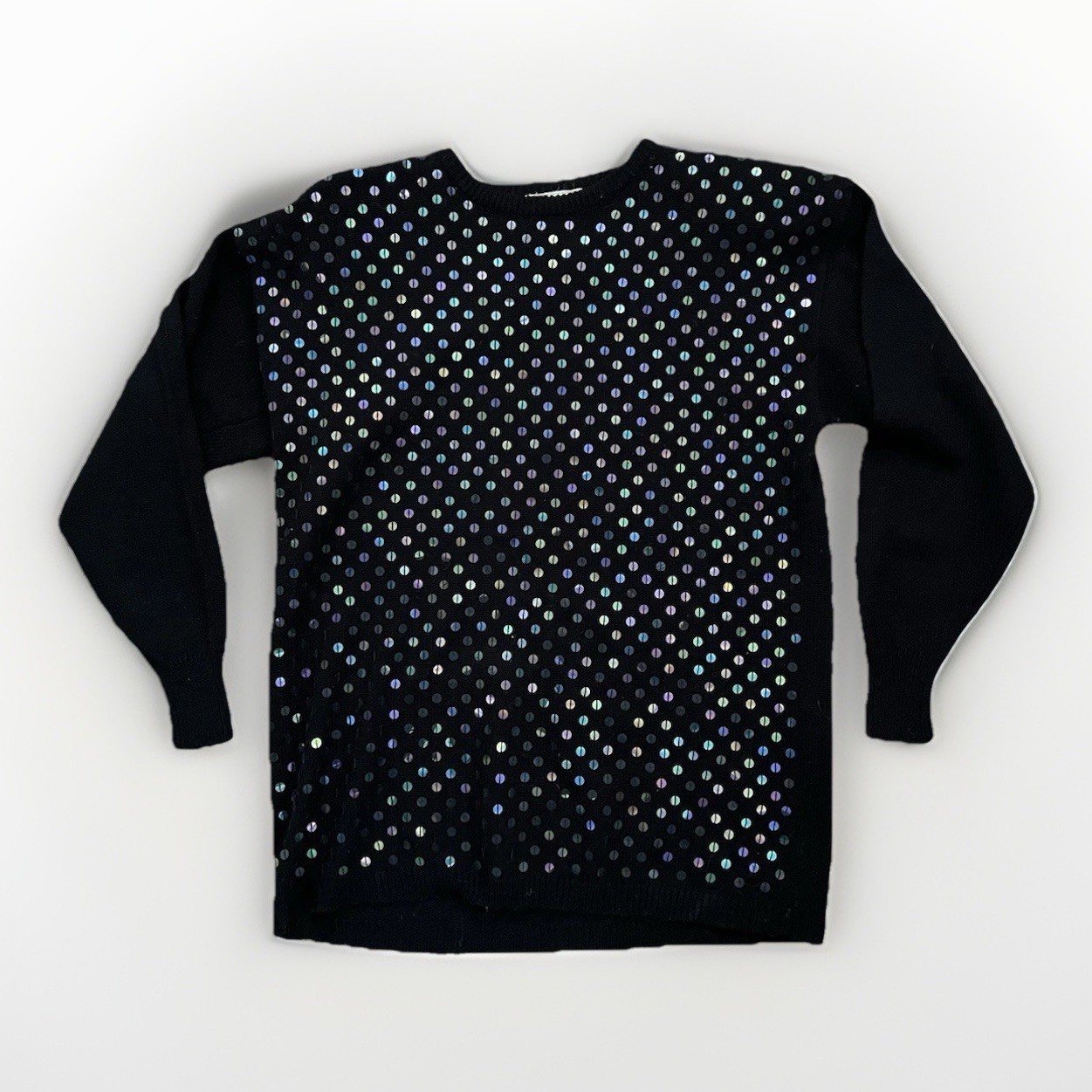 Vintage 80’s Sequin Sweater Retro Vintage Holiday Mixed Metals Women’s Size S