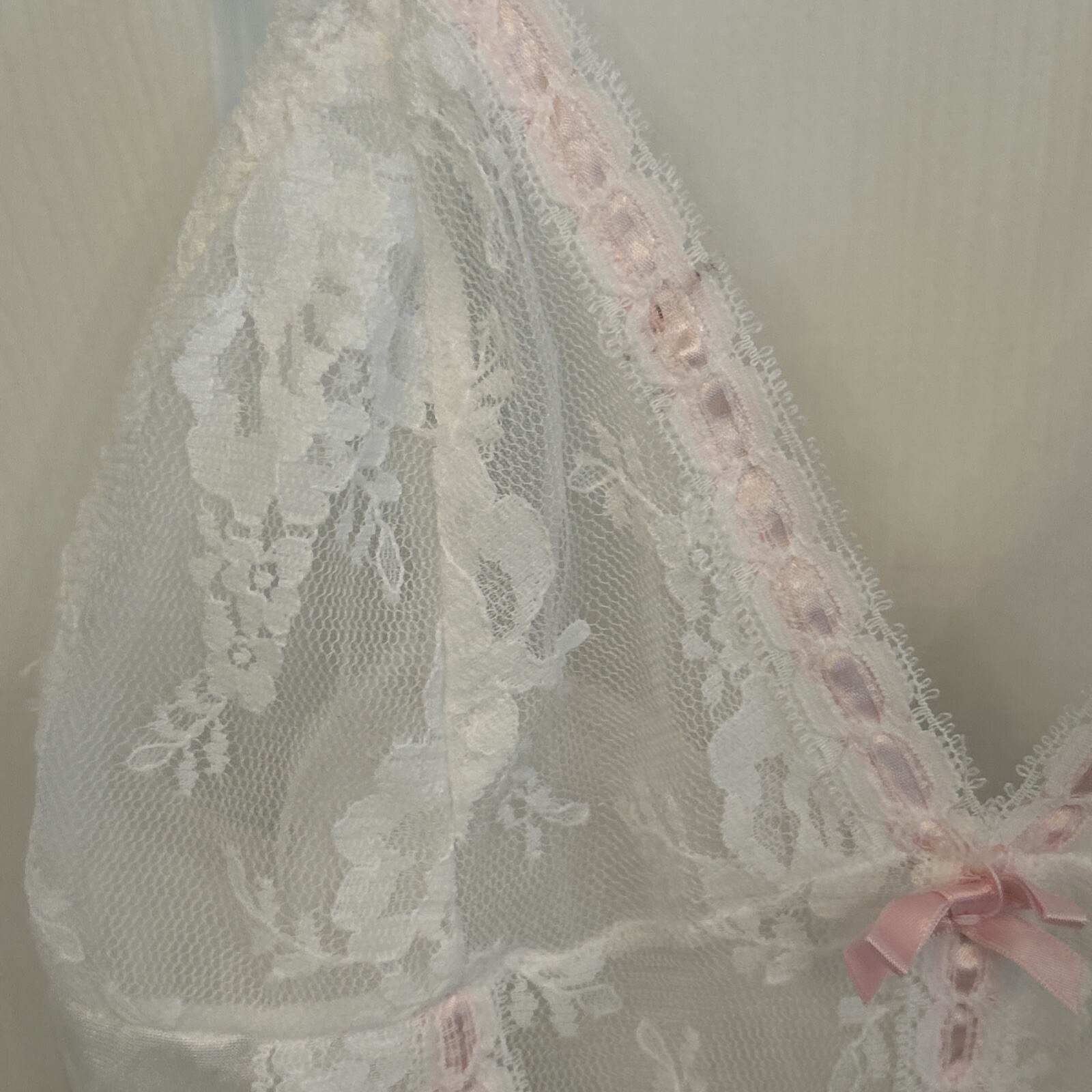 VTG Avon Fashions Women’s White Lacy Negligee Lingerie Teddy Medium USA