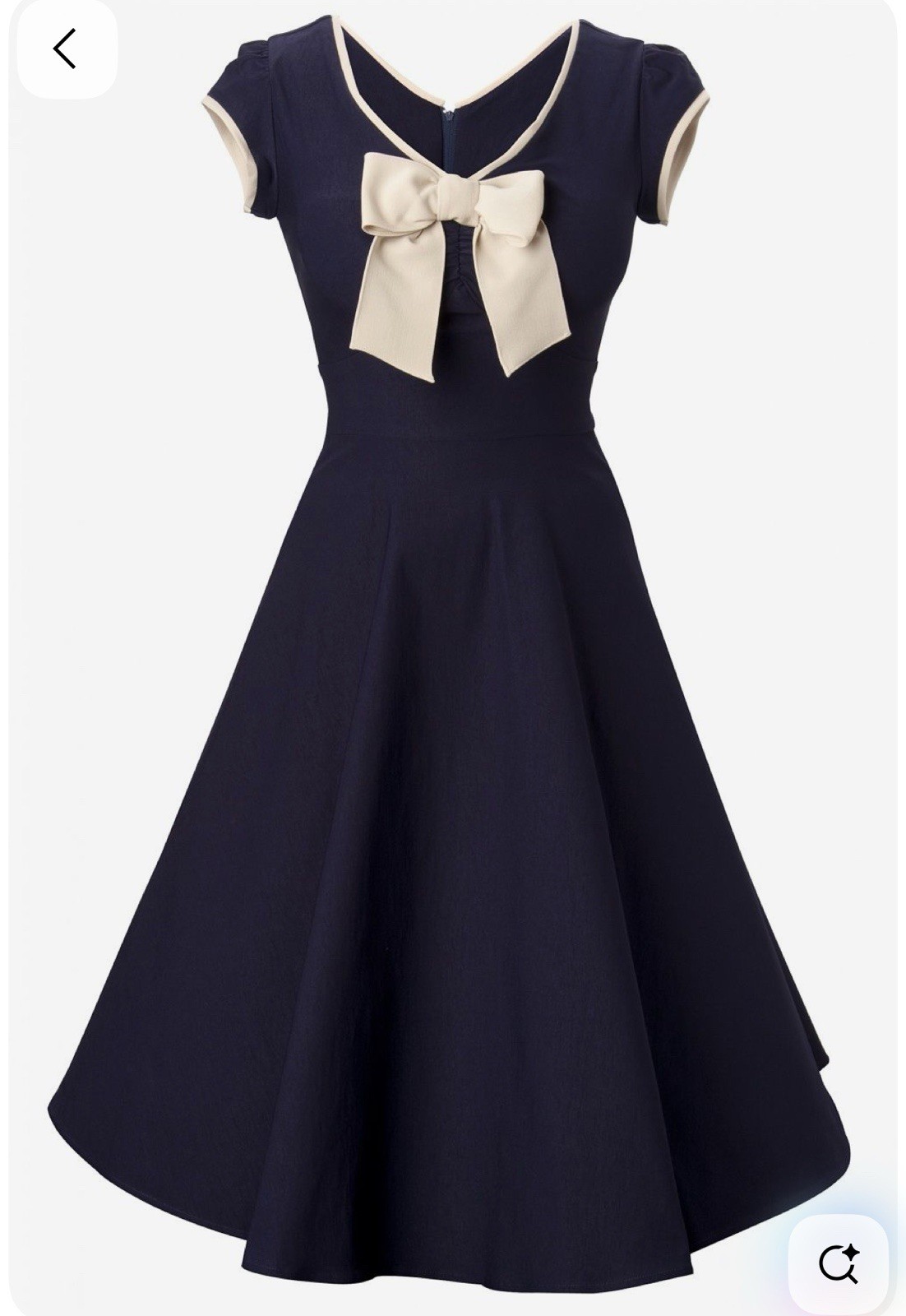 Swing Dress BELINDA Blue Full Skirt L Celebrity Brand Vintage Retro NWT $170