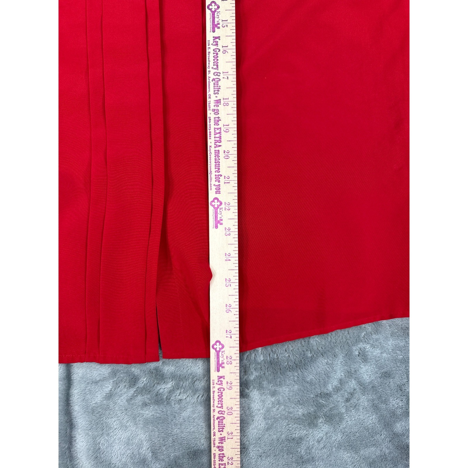 Hill Archer Vintage Red Pintuck Pleated Mock Neck Blouse 44 bust, Secretary