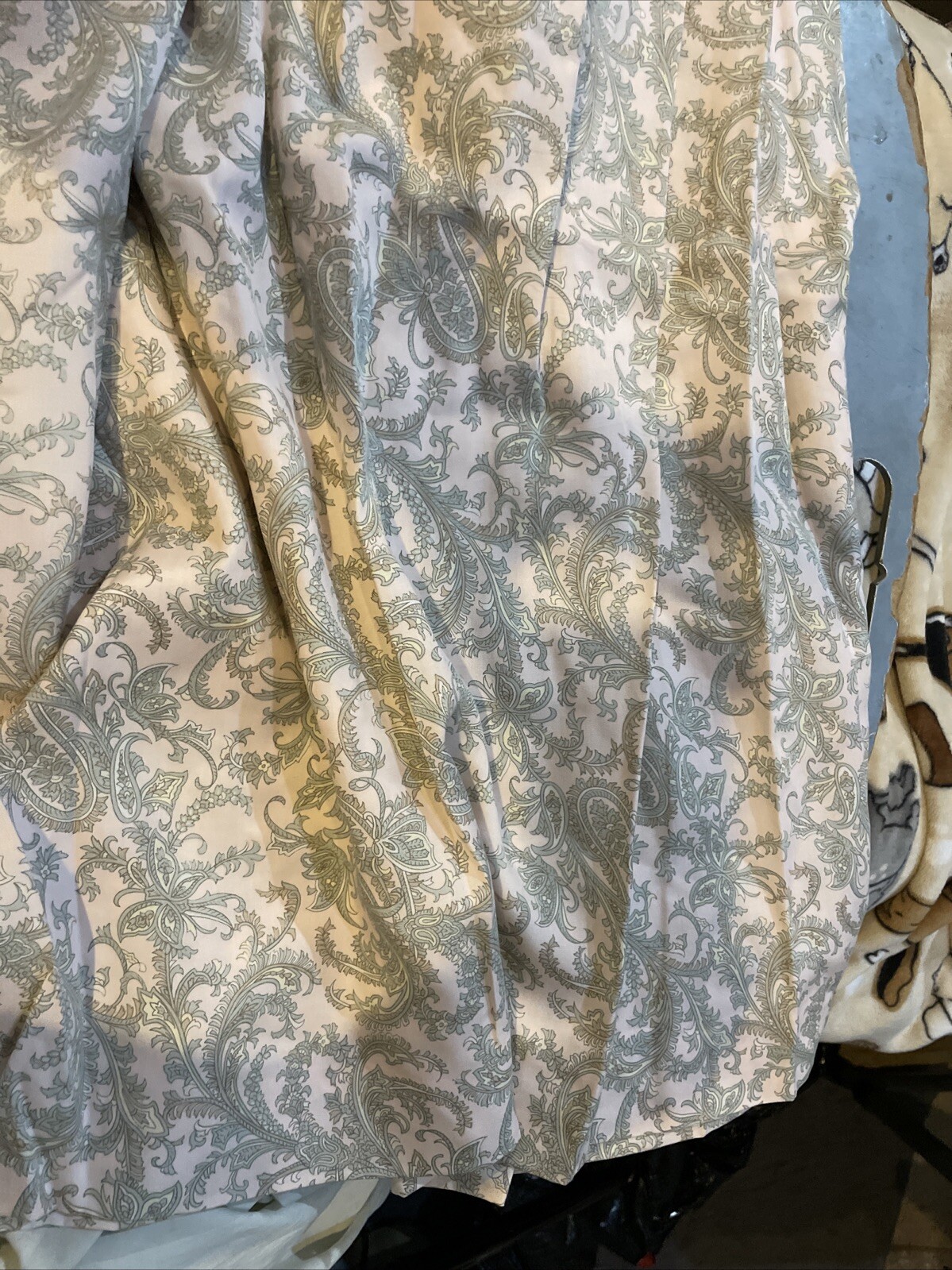Vtg David Brooks Skirt 2 Piece Set Pink Paisley 90s Short Sleeve Modest Size 10