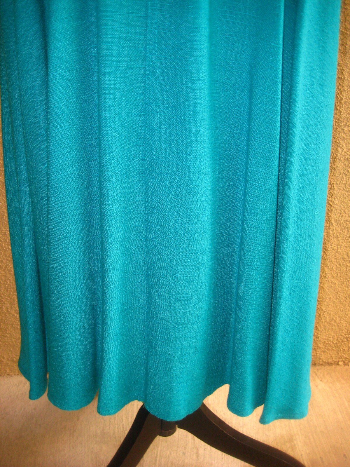 Vintage Secrets 80s rayon/flax kelly green fit/flare button front midi dress 6