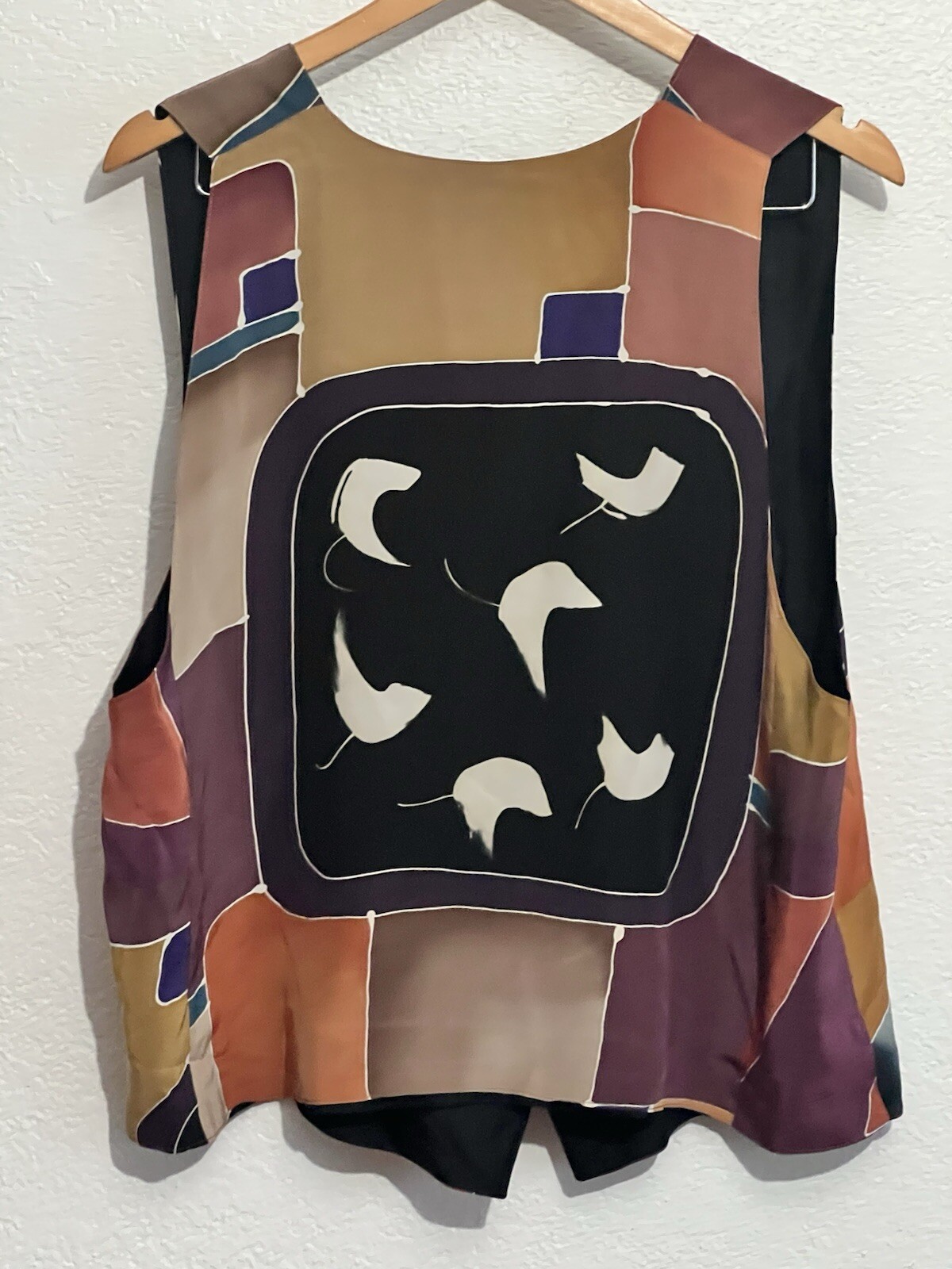 Vtg Shekina Forms Silk Art To Wear Artsy Y2K Abstract Colorful Women’s M/L Vest