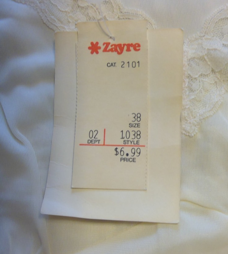 Vintage ladies full slip 100% nylon, „snip to desired length” sz 38 new w/tags