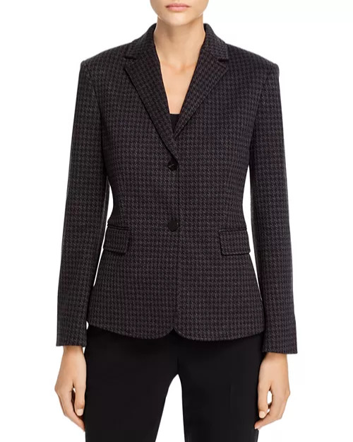 Theory | S| Houndstooth Shrunken Two button business blazer
