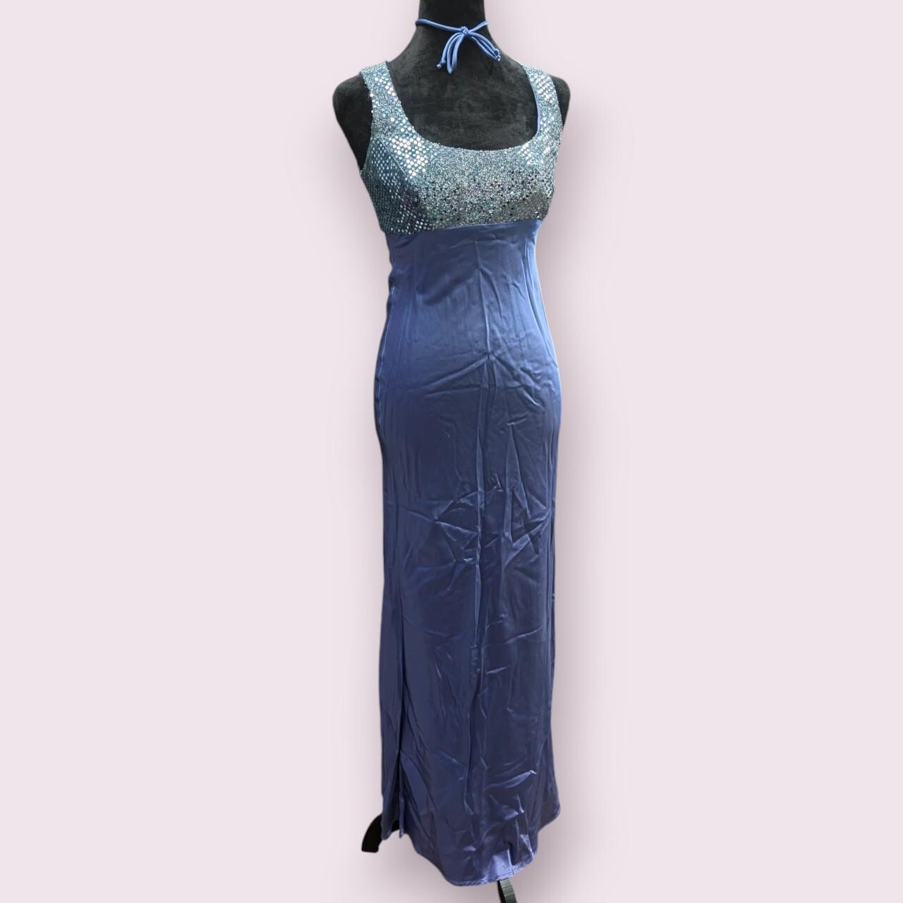 Size 3 Vintage 90s 579 Mermaid Open Back Maxi Prom Dress