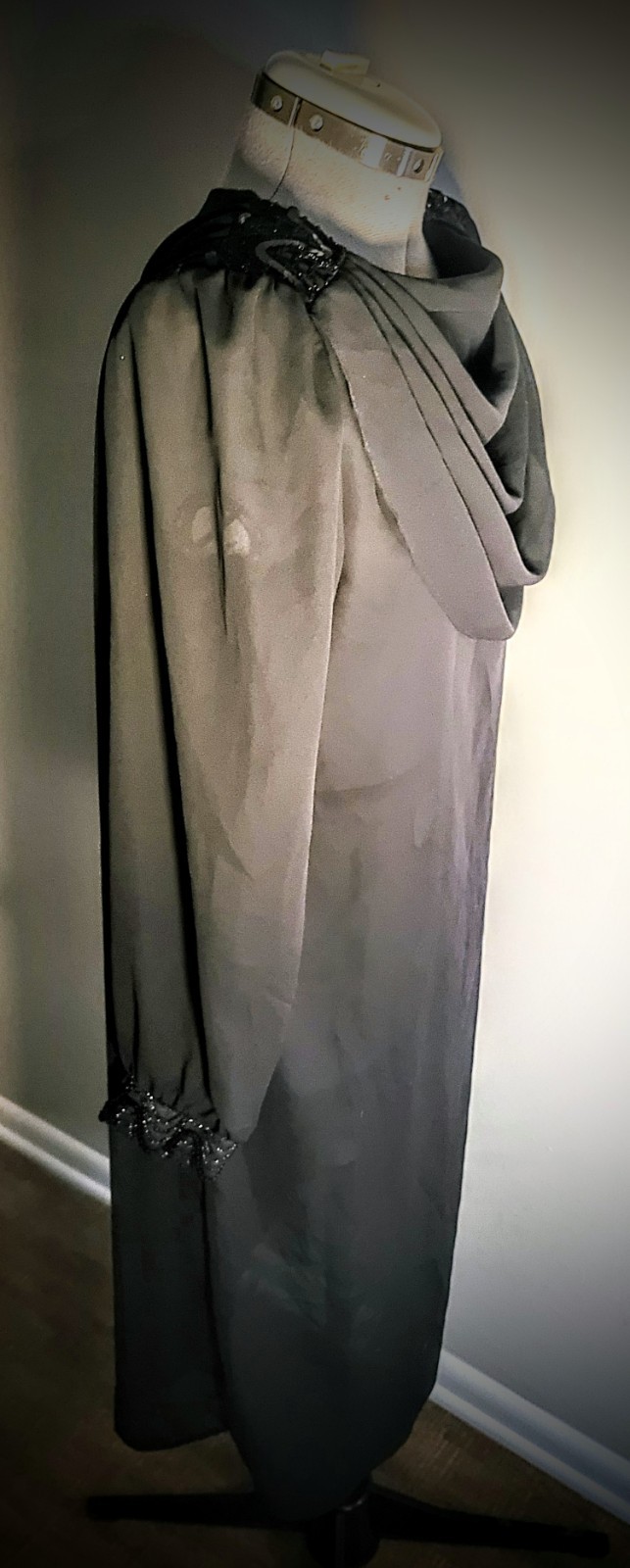 Vintage Toni Todd Black Draped Tunic / Dress Size M