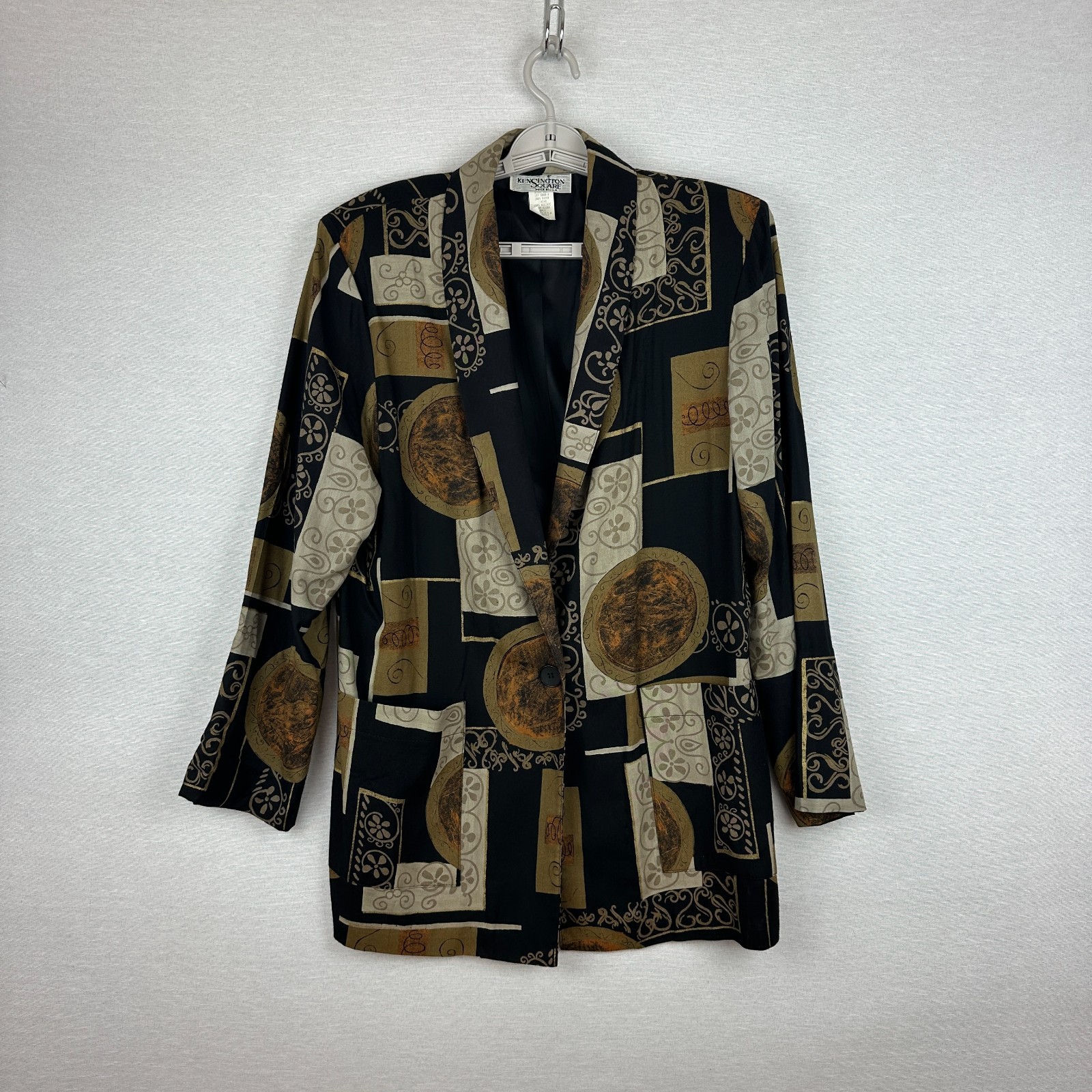 KENSINGTON SQUARE VINTAGE WOME’S LINED BLAZER SHOULDER PADS LONG SLEEVE SIZE M