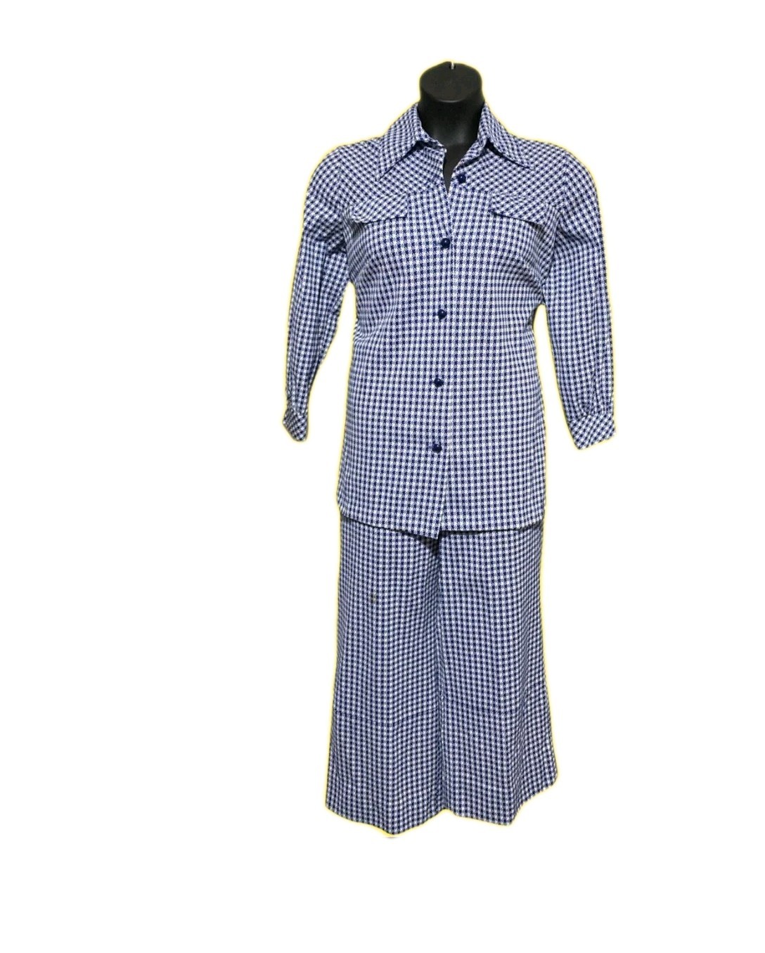 Vintage 1970’s Blue Leisure Suit Size 12 Oak Hall By Fairfield