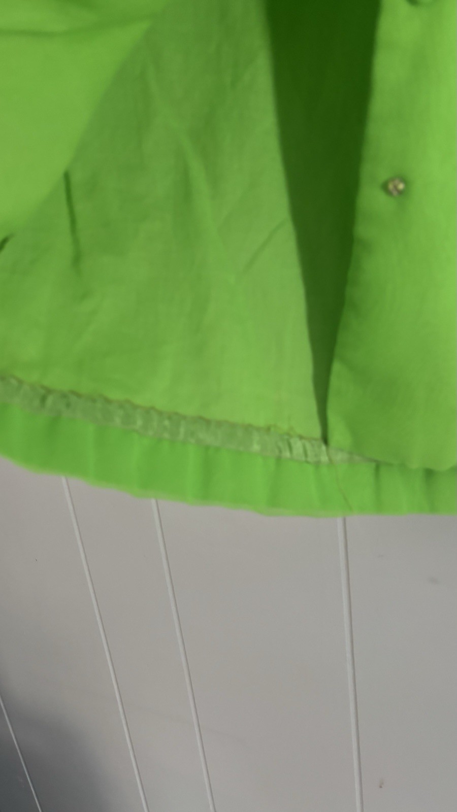 Lime Green Vintage 1960s Ruffle Blouse Shirt Retro Costume Mad Men Era Gregory