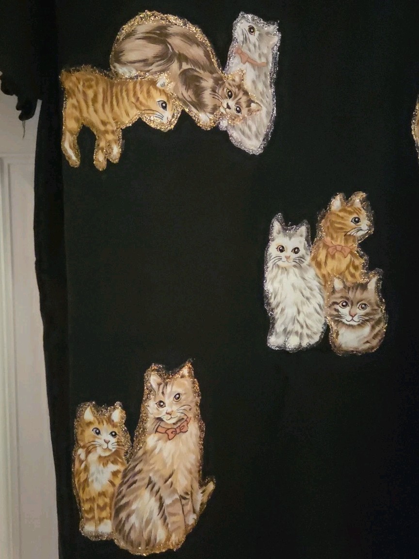 Vintage Womens Cat Dog T Shirt Size XL Granny 90s Made In The USA