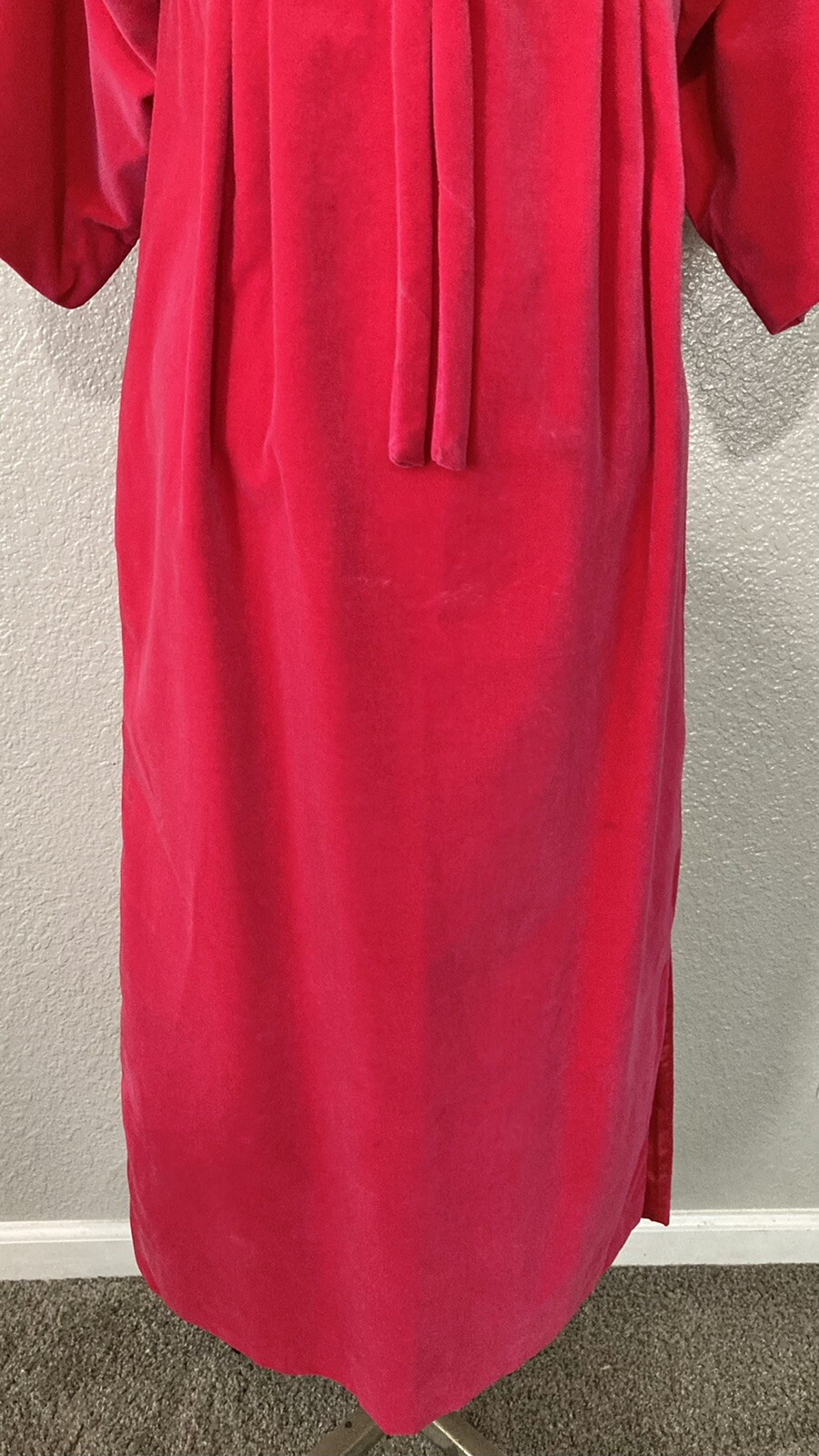 Vintage Timely Fashions More Chicago Pink Velvet Sabrina Neck Dress For Costume