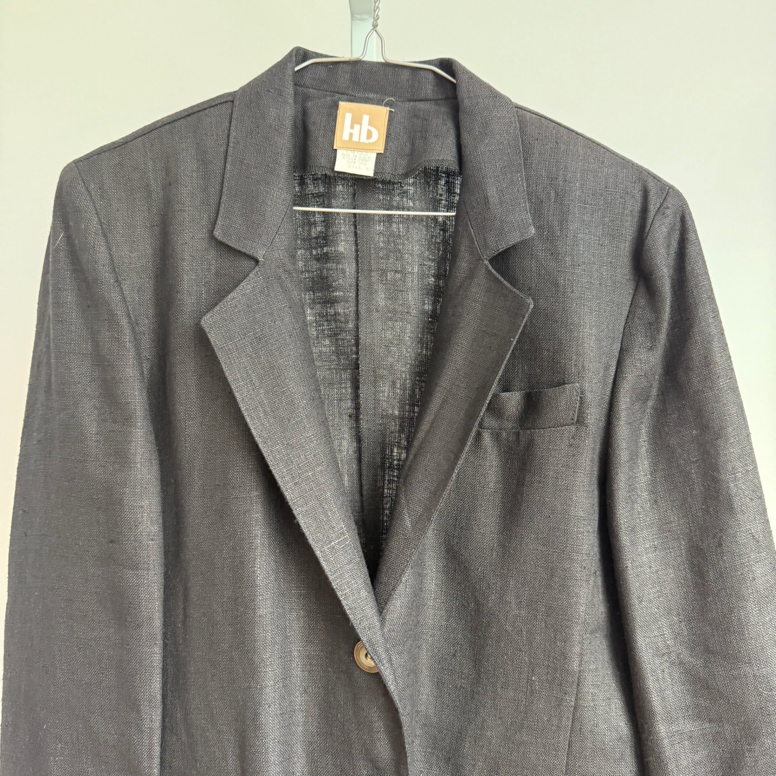 HB Vintage Linen Blazer Jacket Womens Size 6 Made in USA Career NWT