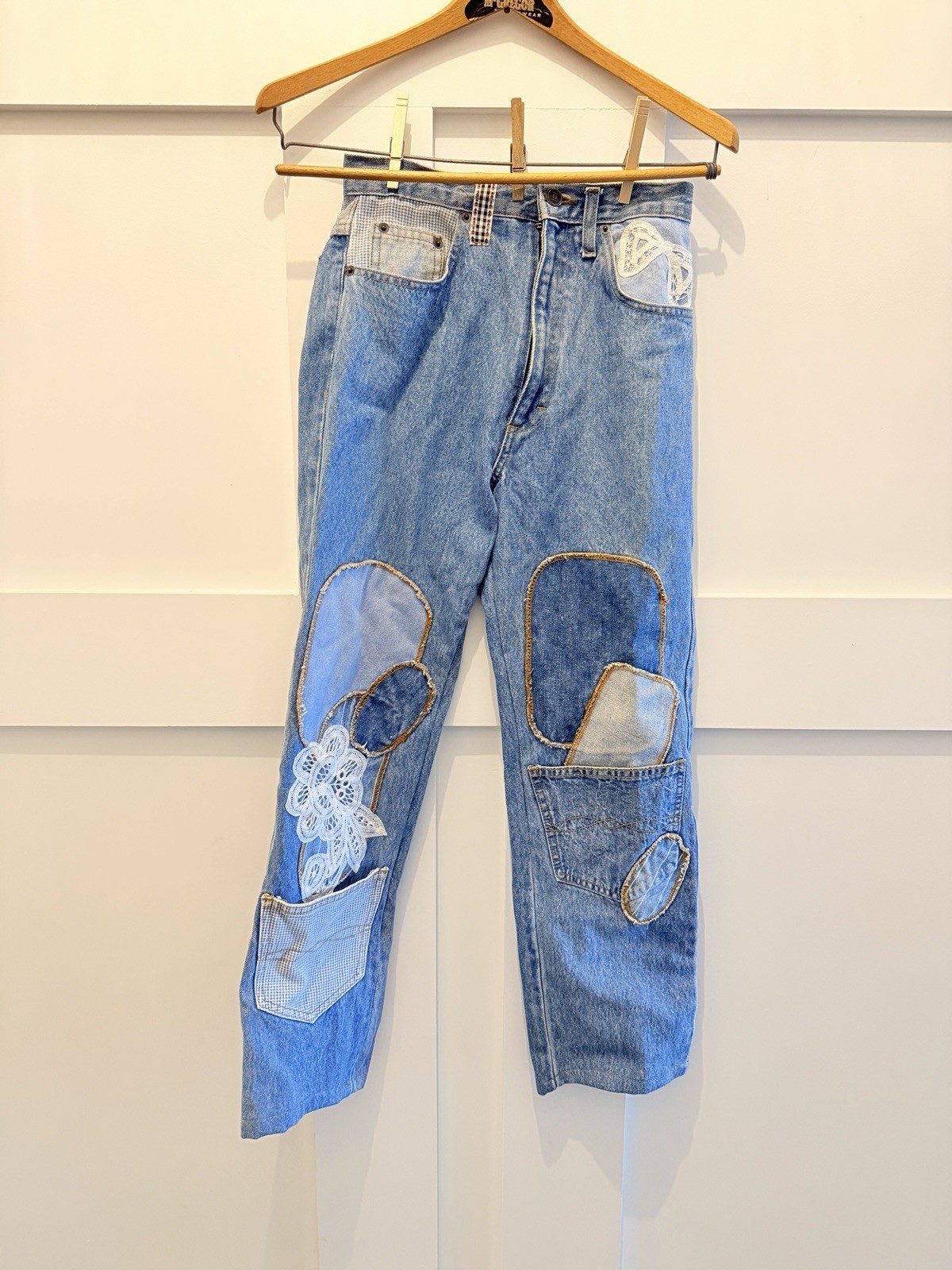 L.E.I Riding Wear Made in USA Jeans Vintage Patchwork Size 5 High Waist Mom
