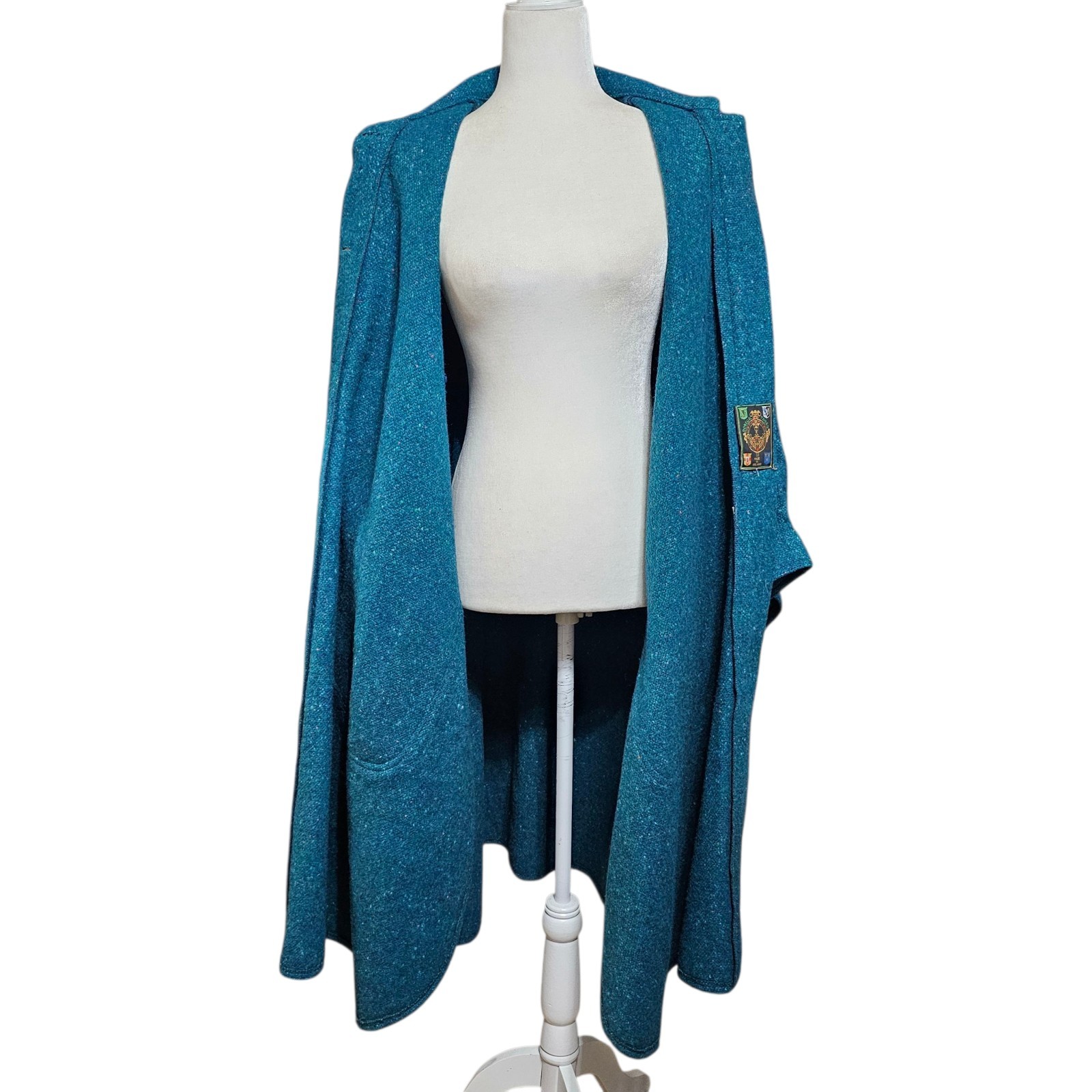 Jimmy Hourihan Pure Wool Donegal Tweed Walking Cape Ireland Green Speckled