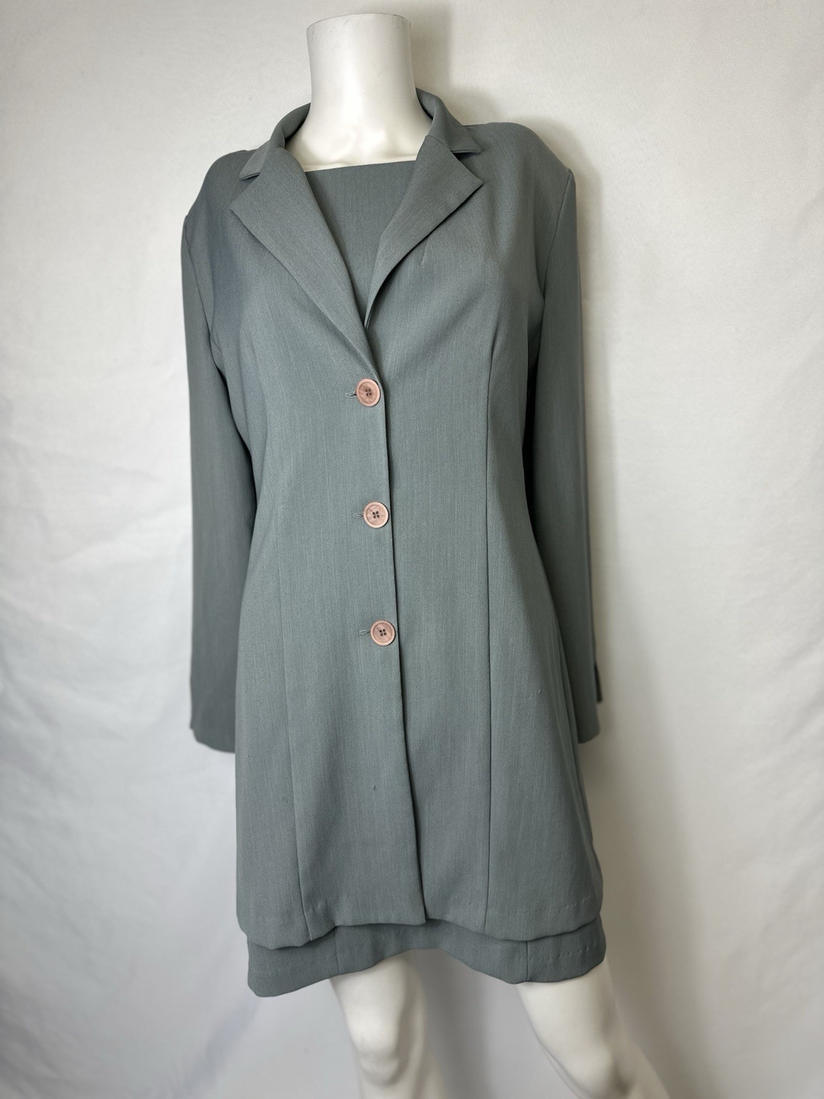 VINTAGE SANS SOUCI BRAND SIZE MEDIUM 2 PIECE DRESS SET GREY 100% Polyester