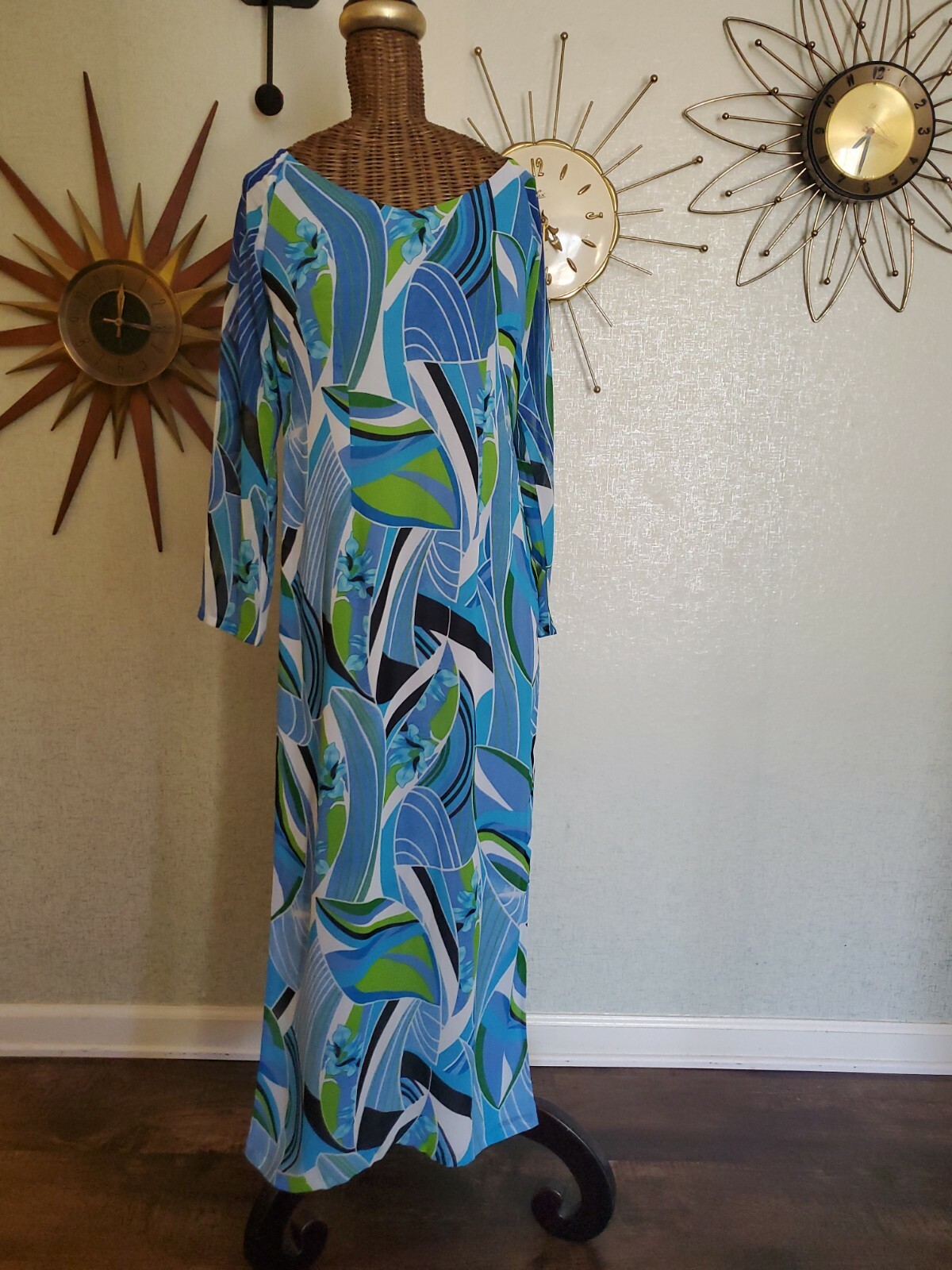 Vintage 1970s Sheer Dress/Shirt With Slits Multicolor