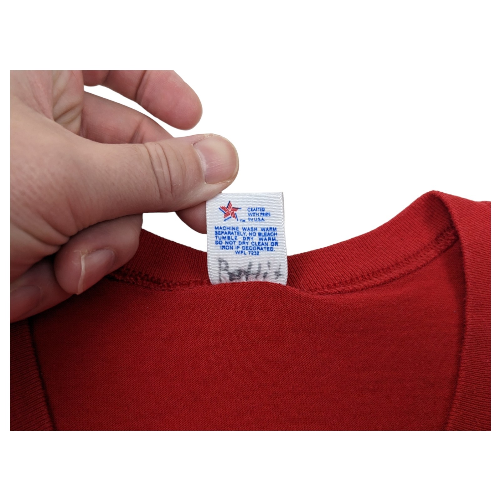 Vintage 80s 90s Single Stitch Jerzees Russell Made In USA Womens Red L Horse