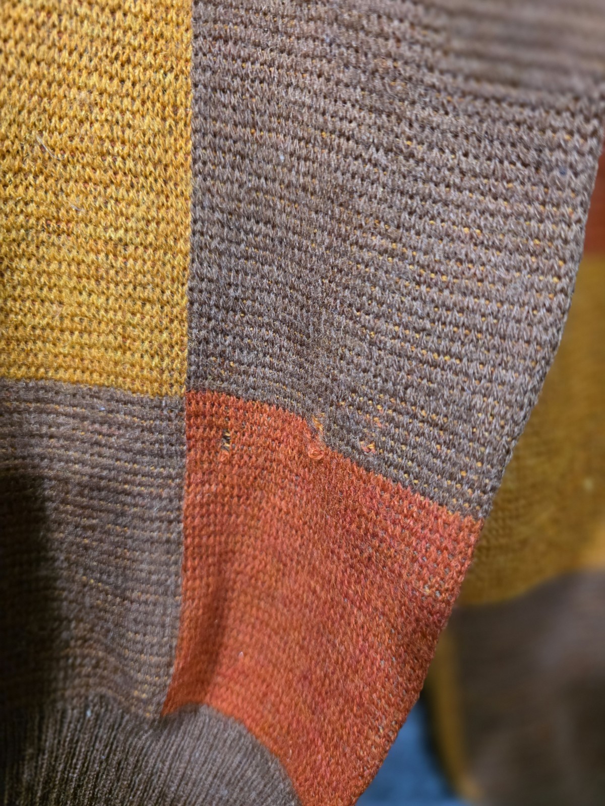 Vintage The Wilroy Traveller New York Knit Sweater Checkered Orange Brown 50s