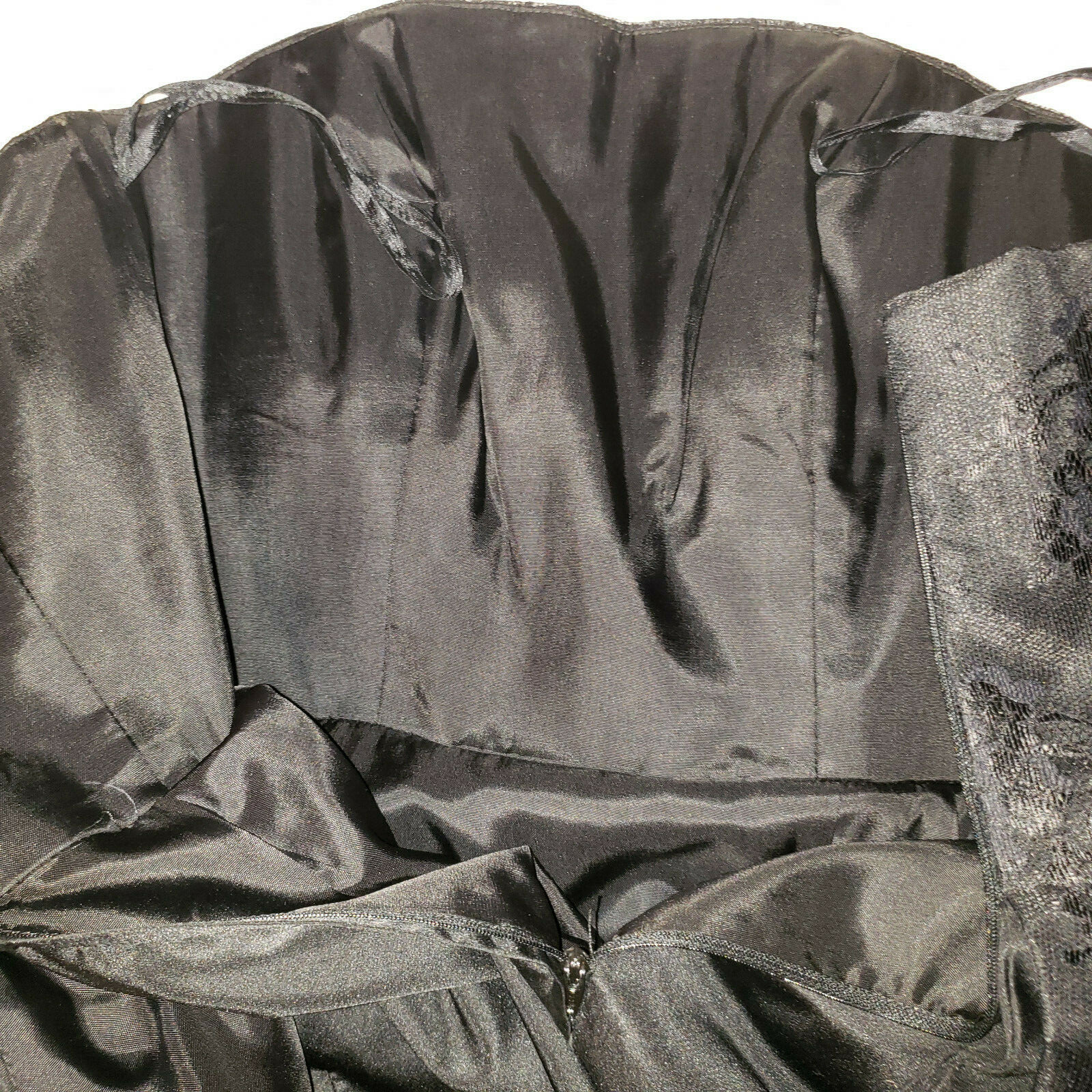 Vintage Louisa Nevins Strapless Cocktail Black Dress Ruffled Hip Free Ship SZ 4