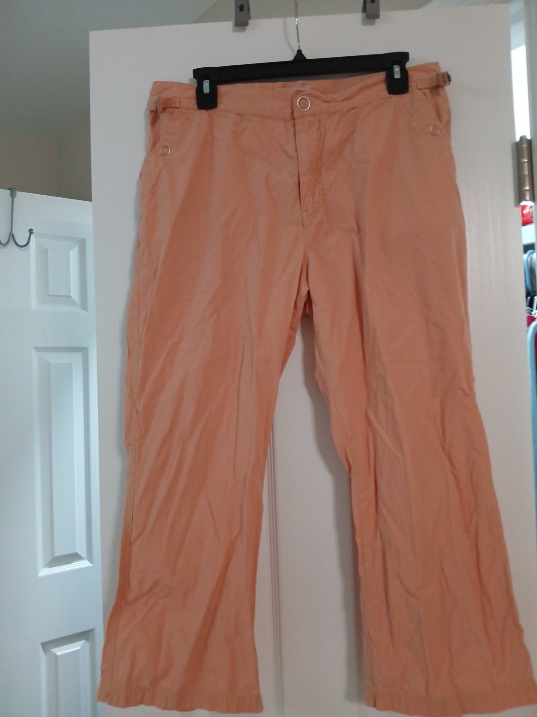 Zena Jeans Women’s Vintage Size 12 100% Cotton Peach Colored Cropped Pants With