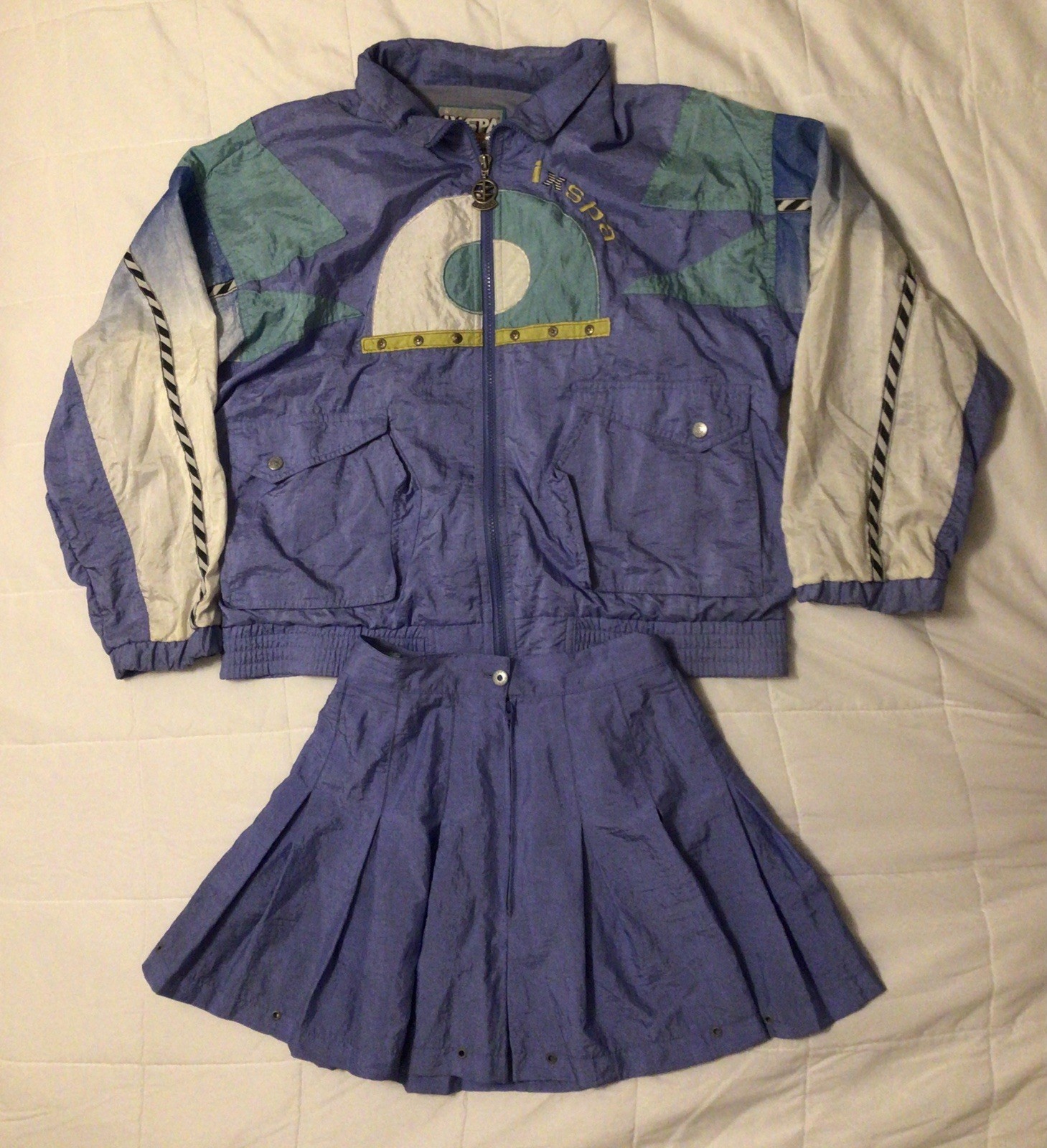VINTAGE 80s Wind-suit IXSPA by Jamie Sadock Jacket Size SMALL skirt Size 2 CLEAN