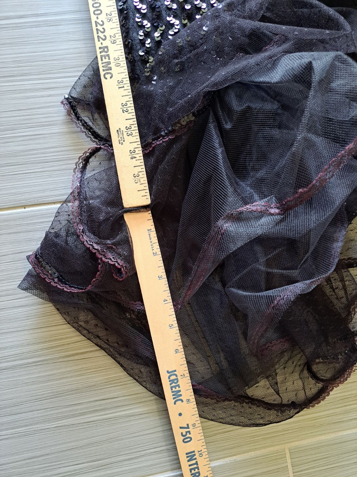 Vintage Karen Okada Climax Black Sequin Tulle Dress Size S 5/6 USA Asymmetrical