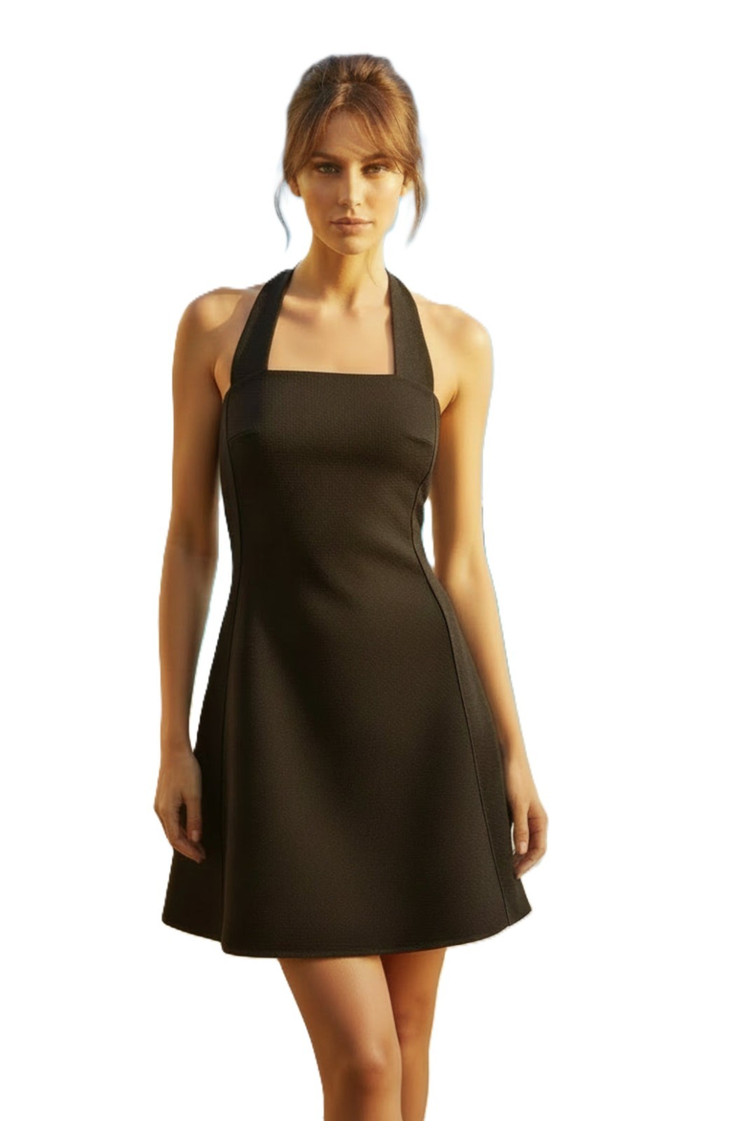 Vintage Claude Montana Black Mini Halter Dress, 'Montana’ Made in Italy XS/XXS