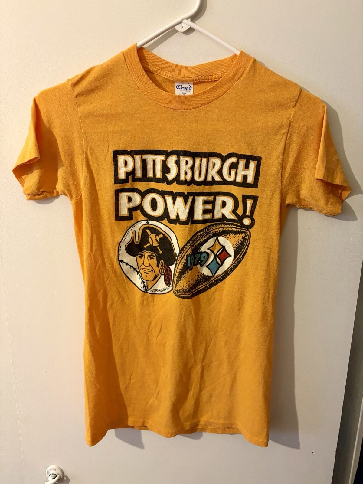 Vintage 70s 1979 Pittsburgh Power Steelers Pirates Championships Tee T-Shirt Sm