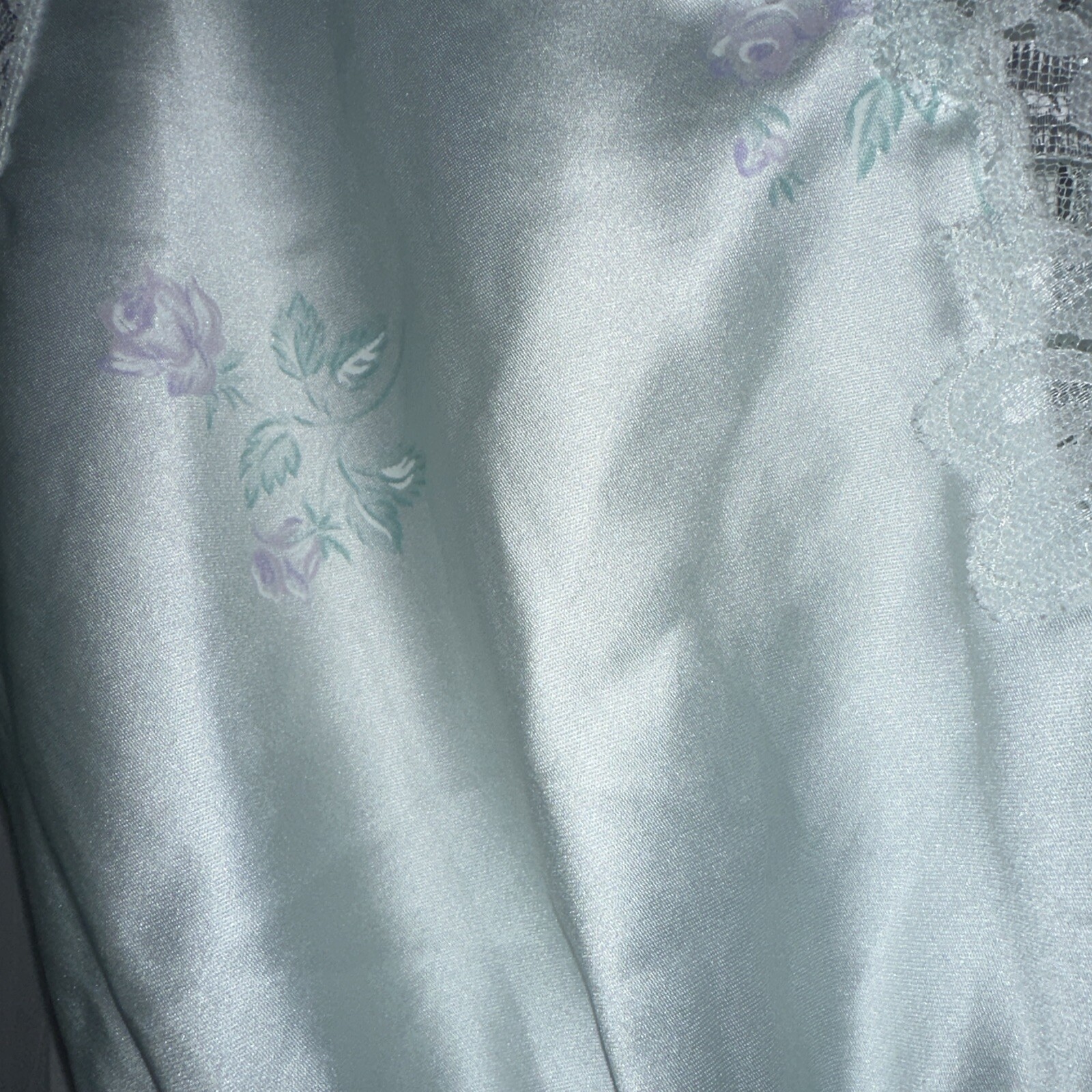 Vintage Miss Elaine Pastel Floral Lace Teddy Romper Playsuit Size M Made In USA