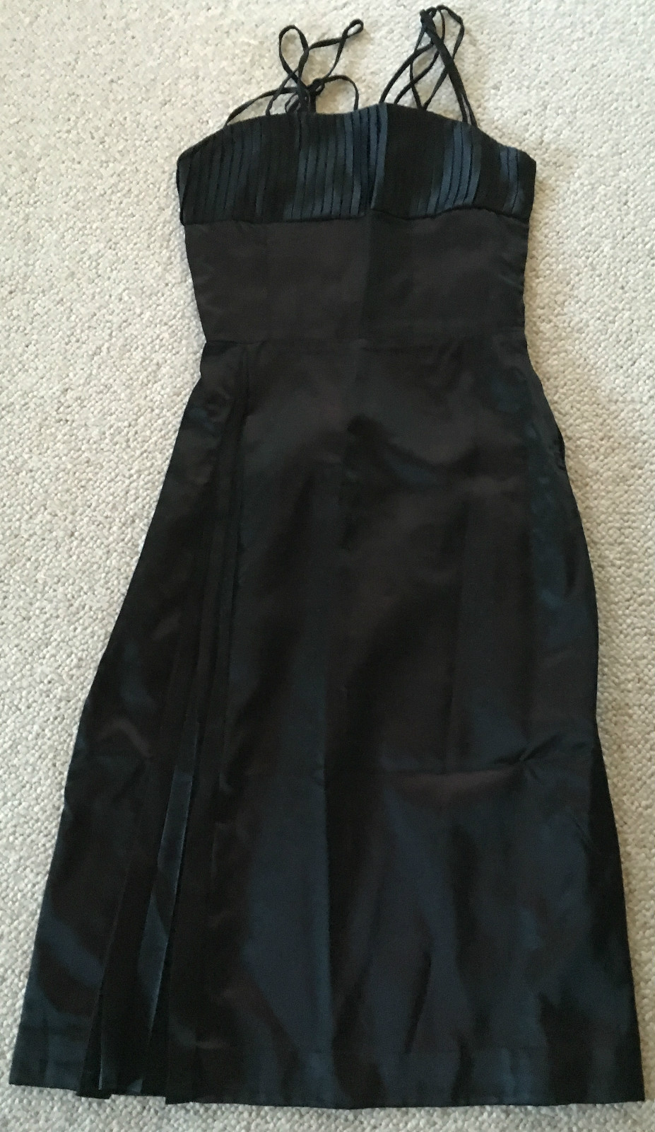 Vintage: Unique – Elegant LITTLE BLACK 40 Black with Burgundy Silk 70s