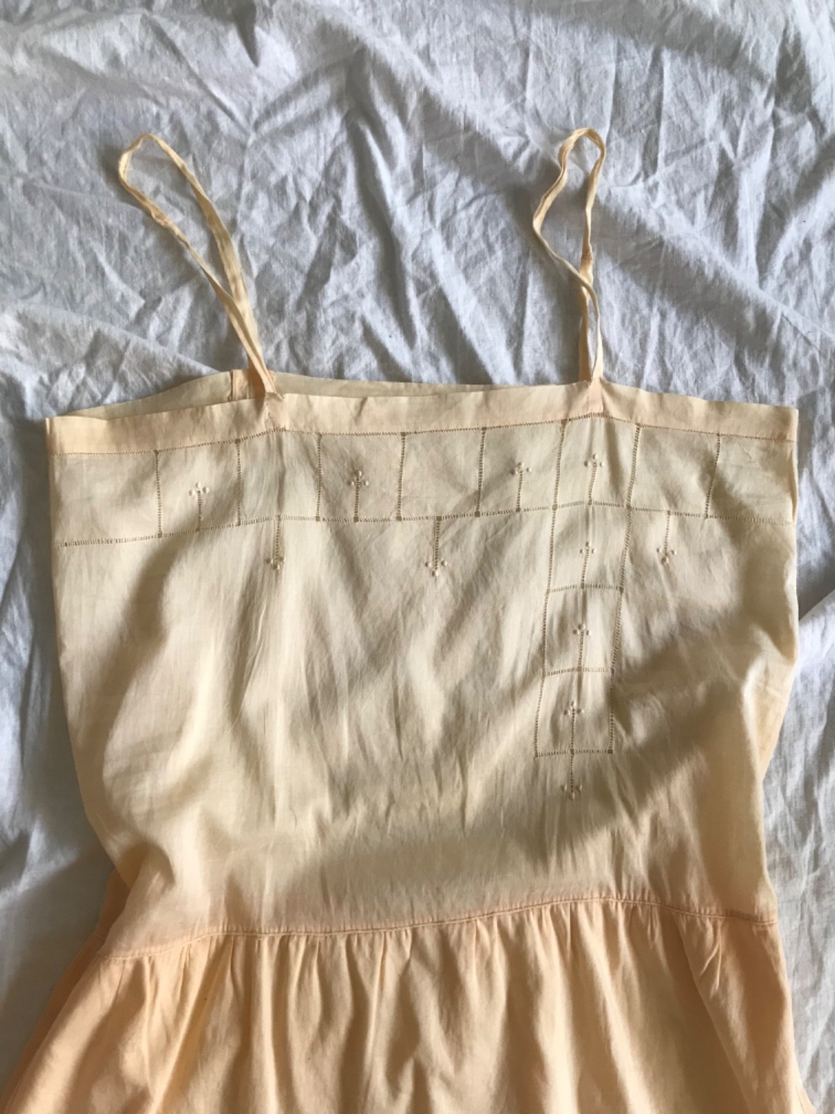 Vintage Antique 1920s Lingerie Brief Dress Petticoat Early Era 900 Cotton M