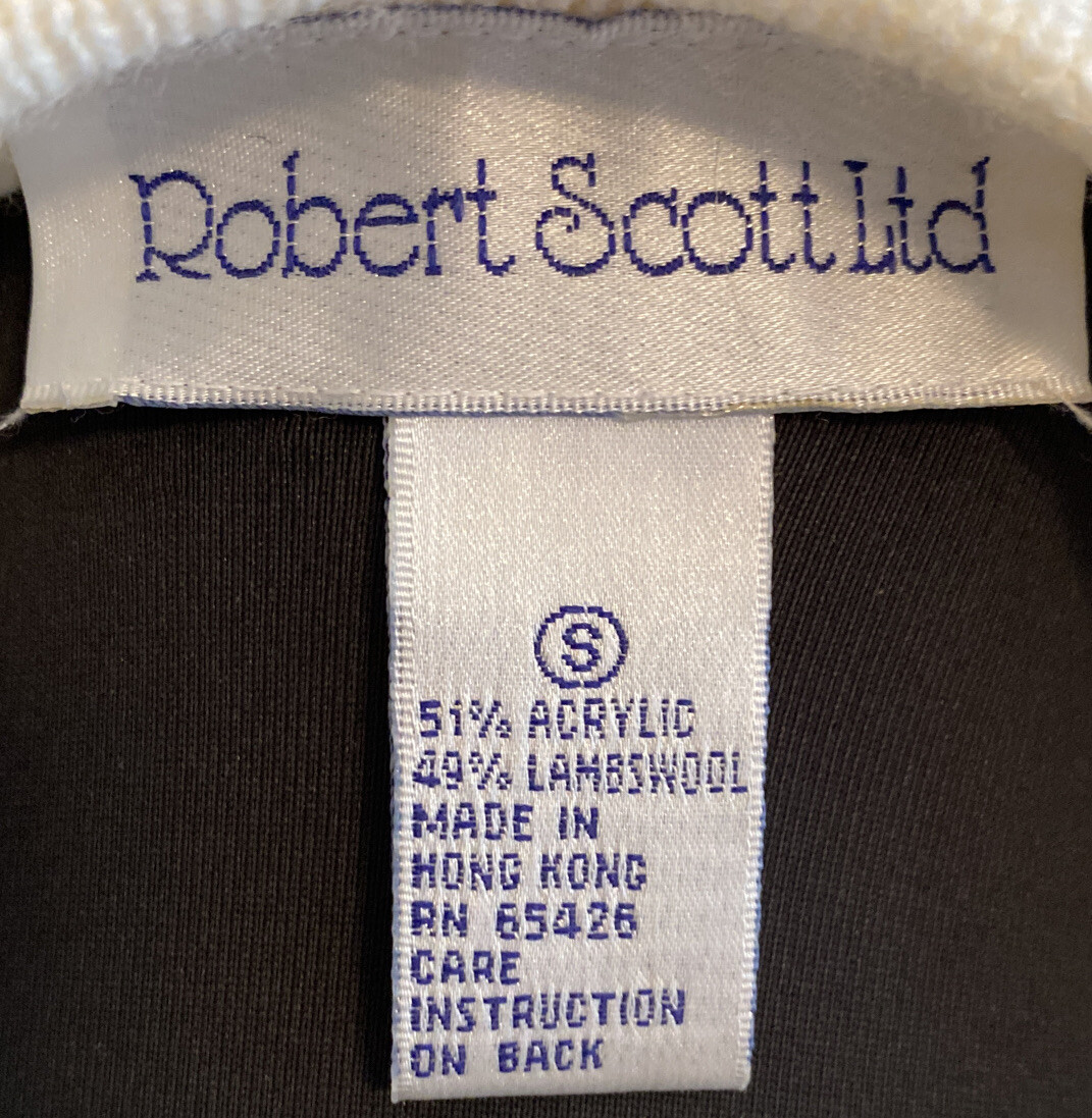 Vintage Robert Scott LTD Acrylic Lambswool Hand Beaded Cardigan Sweater Small
