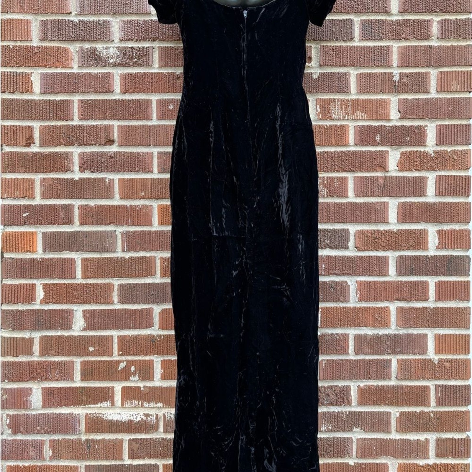 Vintage Eugene Alexander Women’s Sz 10 Black Velvet Ball Prom Formal Dress Rare