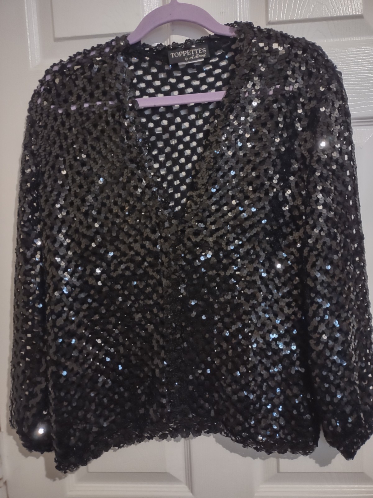Toppettes Vintage Black Sequin Top With Tube Top M