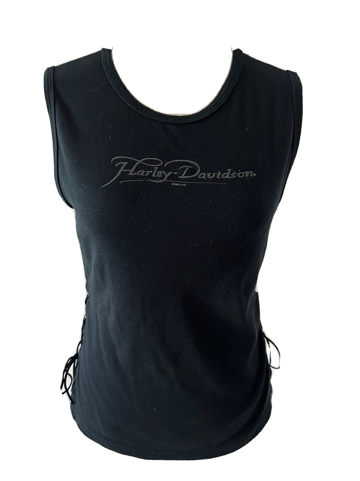 Vintage Early 2000’s Harley Davidson Tank Top Warrs London Sz M Corset Bratz Y2K