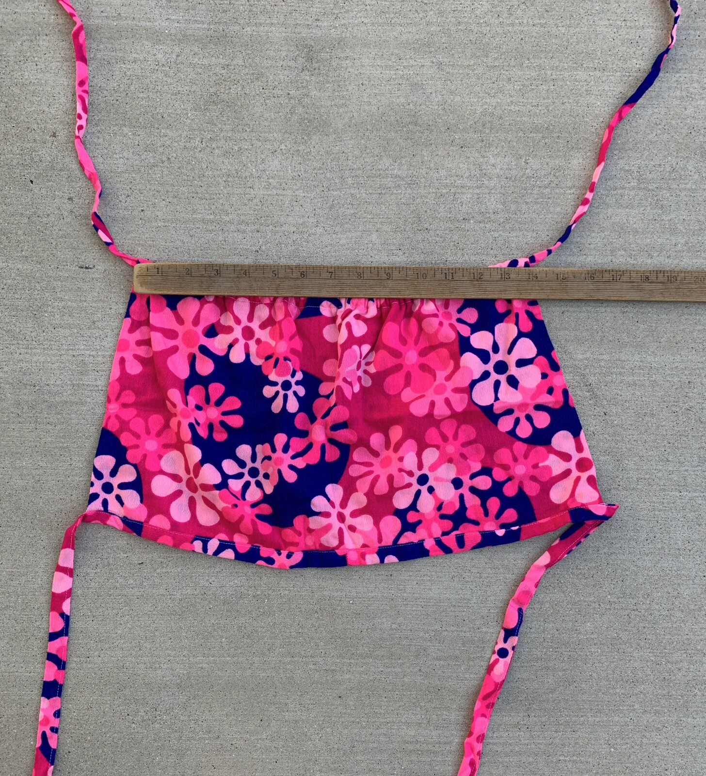 Vintage Halter Top Psychedelic Mod Hippie Chic Hawaii Floral Pink Blue Hippy