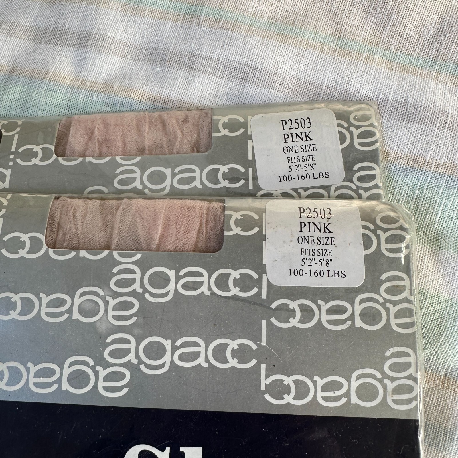 Vintage 80s AGACCI ULTRA SHEER PANTYHOSE Pink One Size 2 Pair