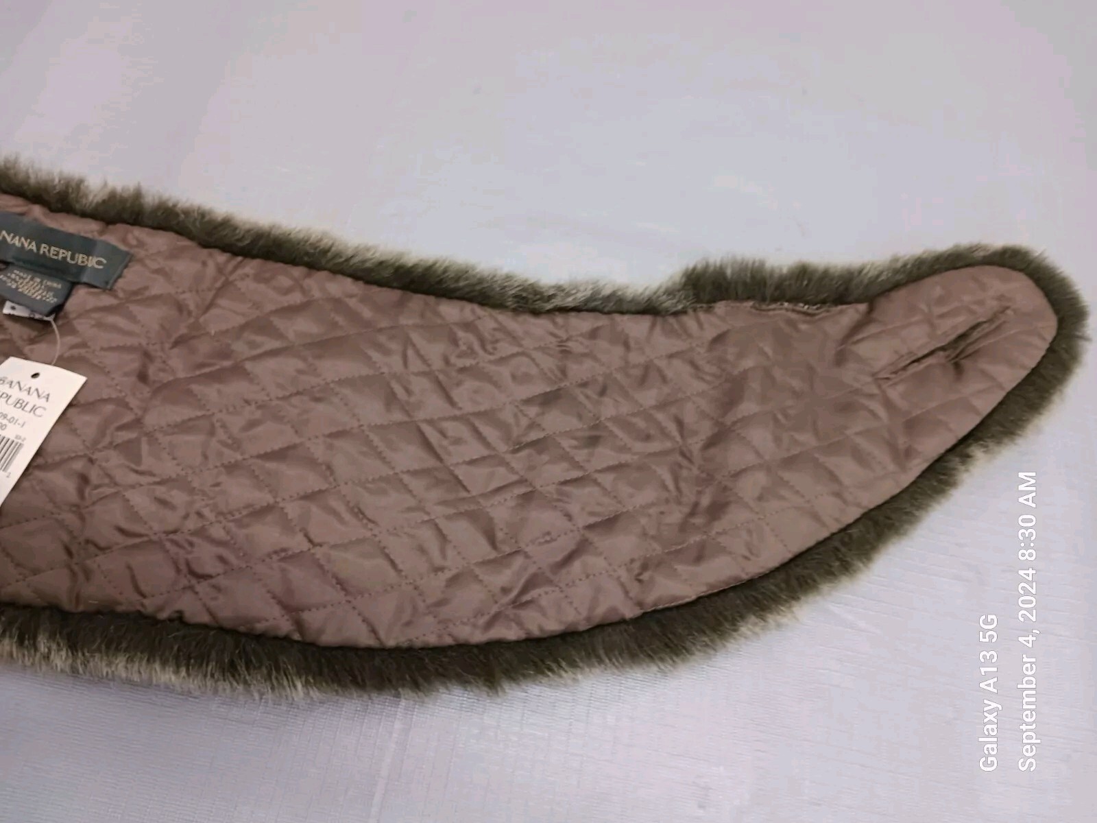 NWT Banana Republic Faux Fur Collar Brown L 36″